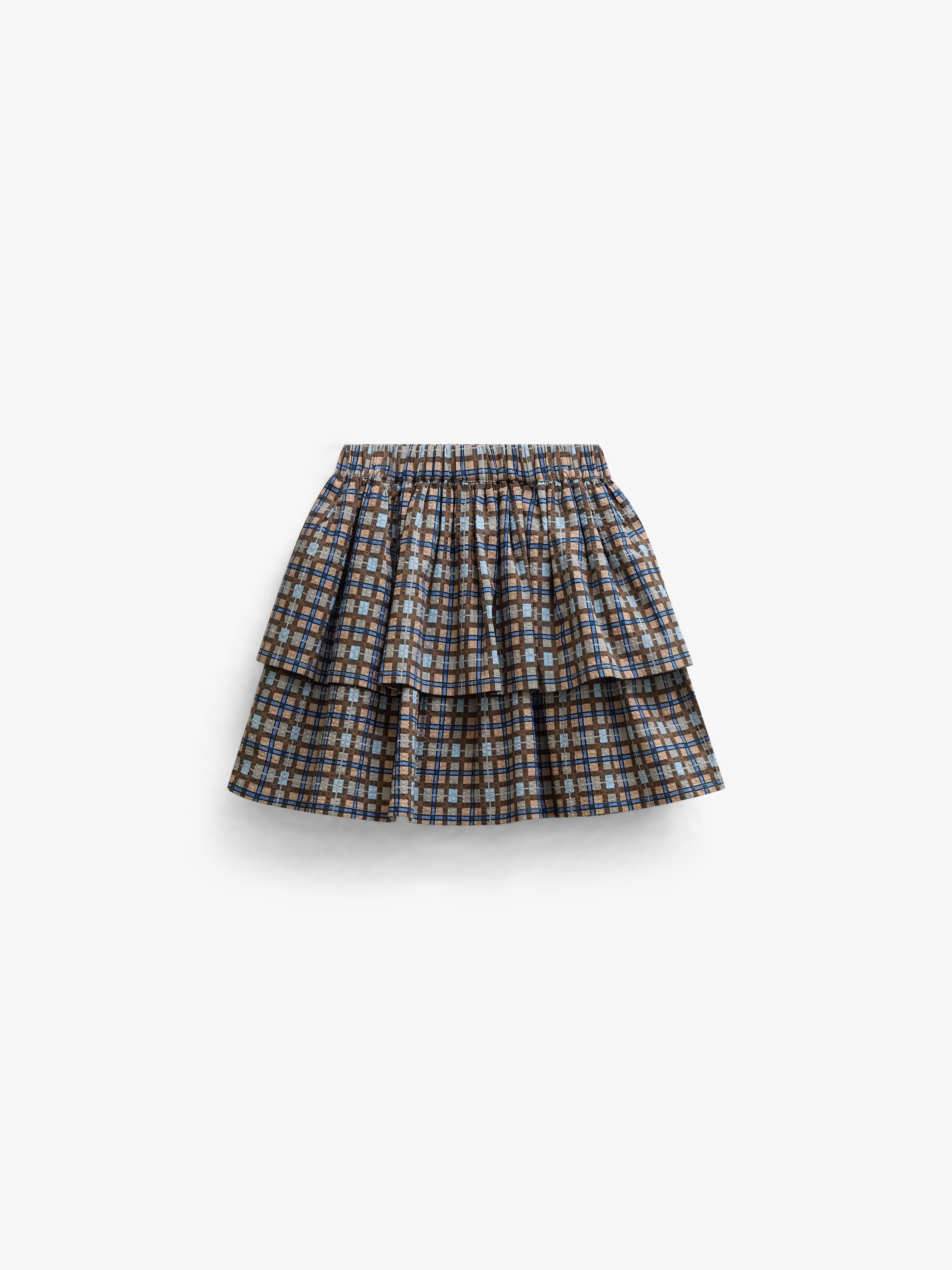 Checked Cotton Skirt - Tween - Blue | 101500 Penny