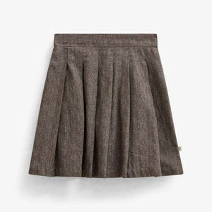 Cotton Herringbone Skirt - Kids - Dark Brown | 101520 Susse