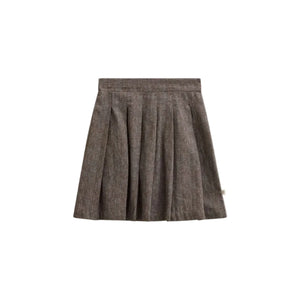 Cotton Herringbone Skirt - Kids - Dark Brown | 101520 Susse