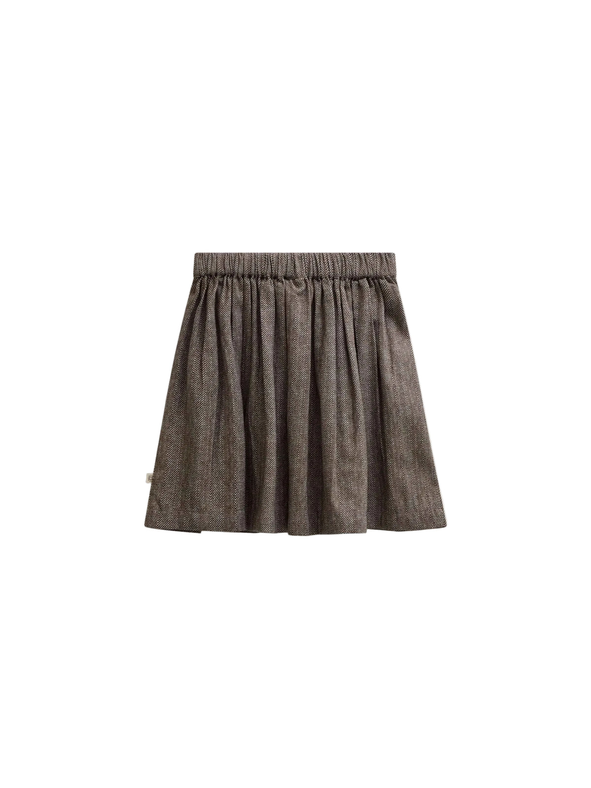 Cotton Herringbone Skirt - Kids - Dark Brown | 101520 Susse