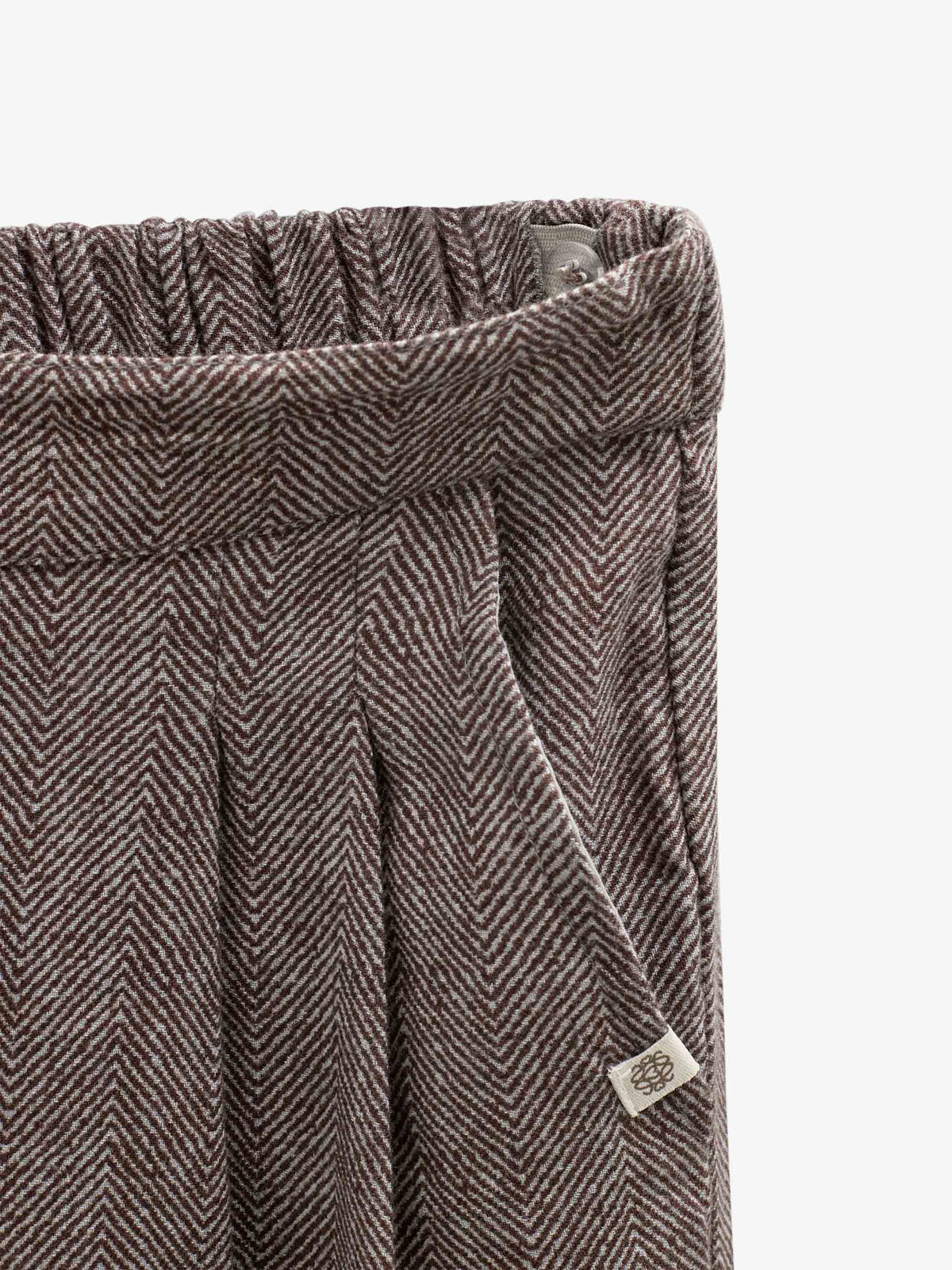 Cotton Herringbone Trousers - Tween - Dark Brown | 101522 Susse