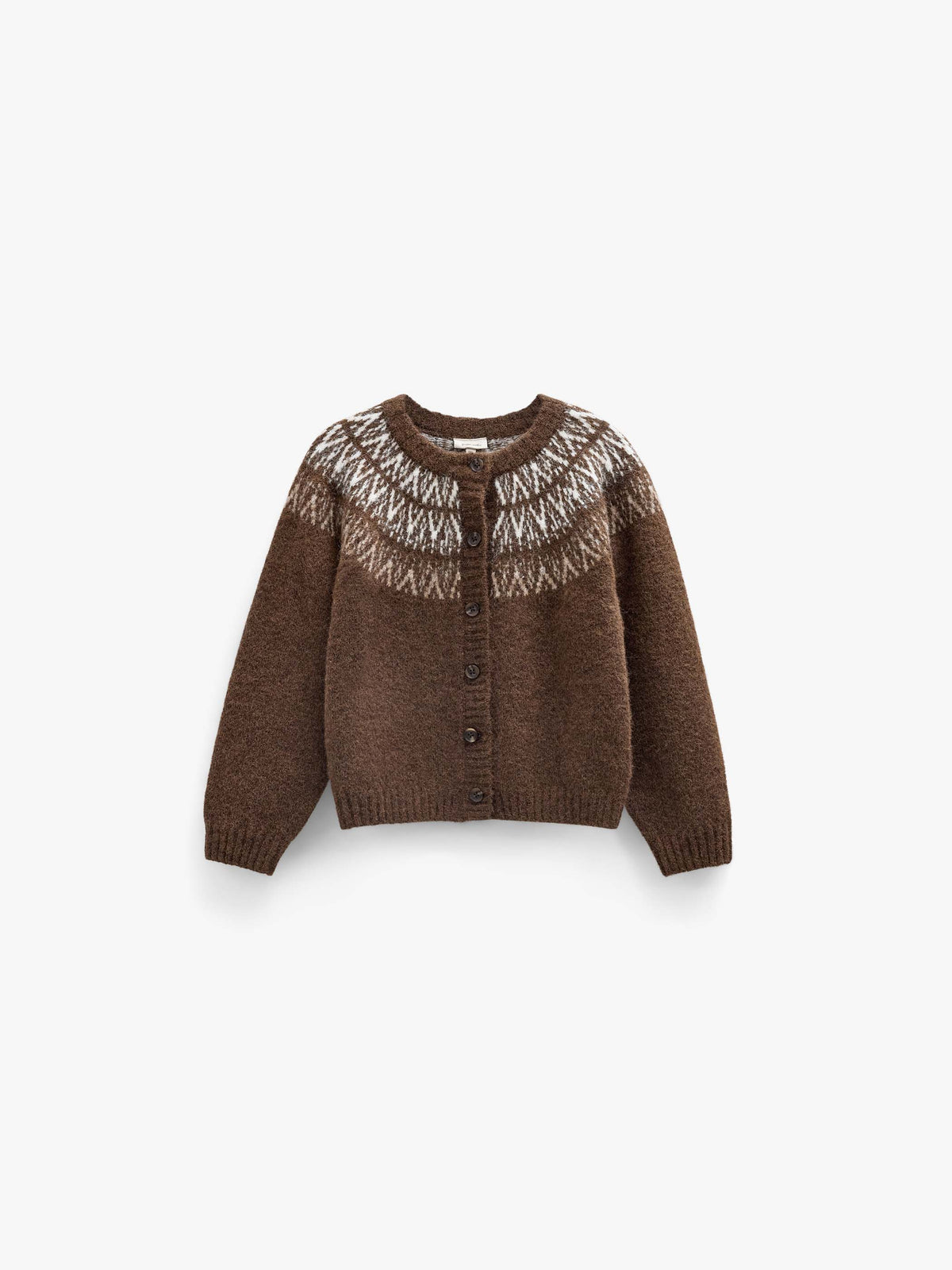 Jacquard Knit Cardigan - Kids - Brown | 101523 Daniella
