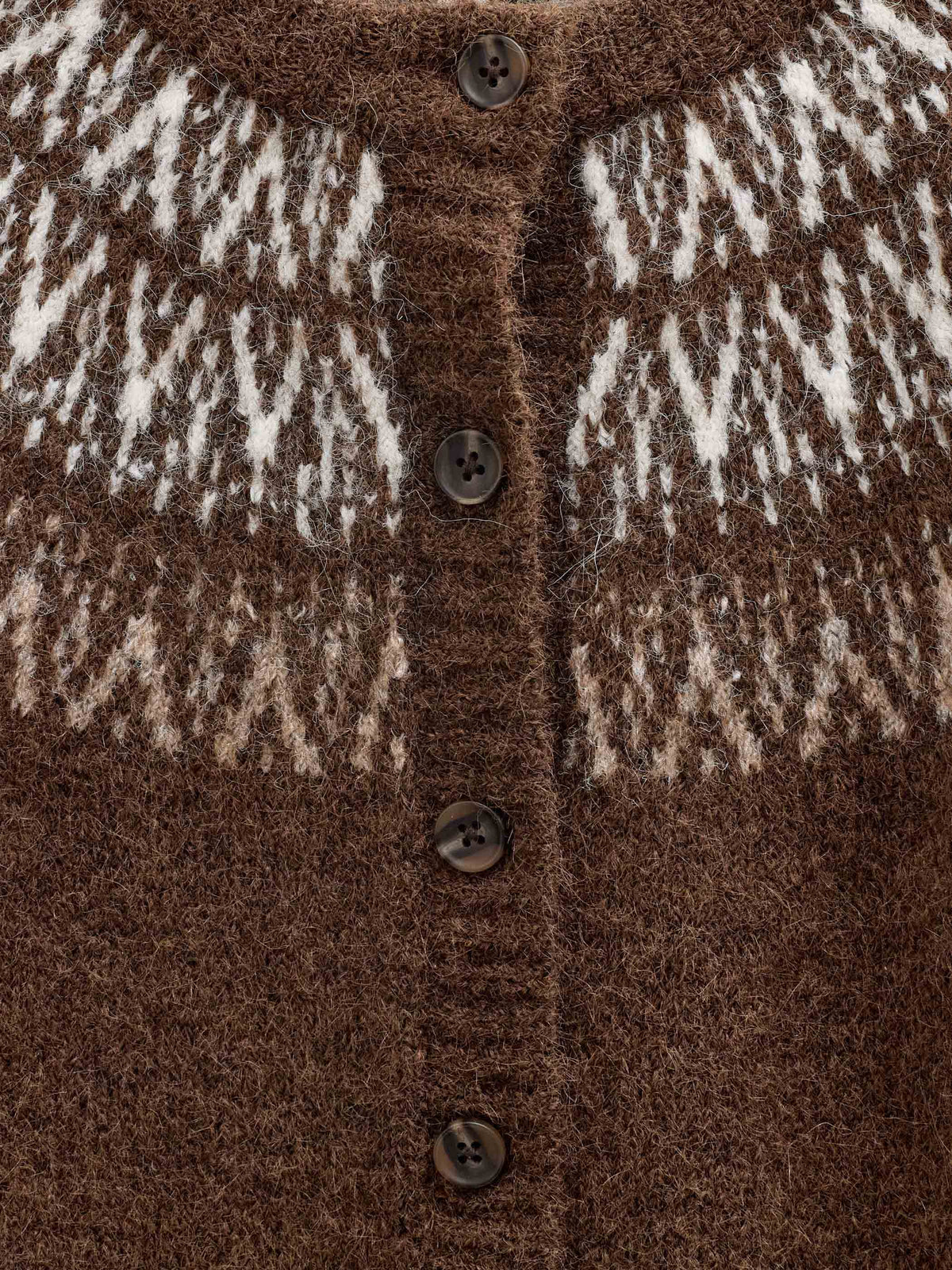 Jacquard Knit Cardigan - Tween - Brown | 101524 Daniella
