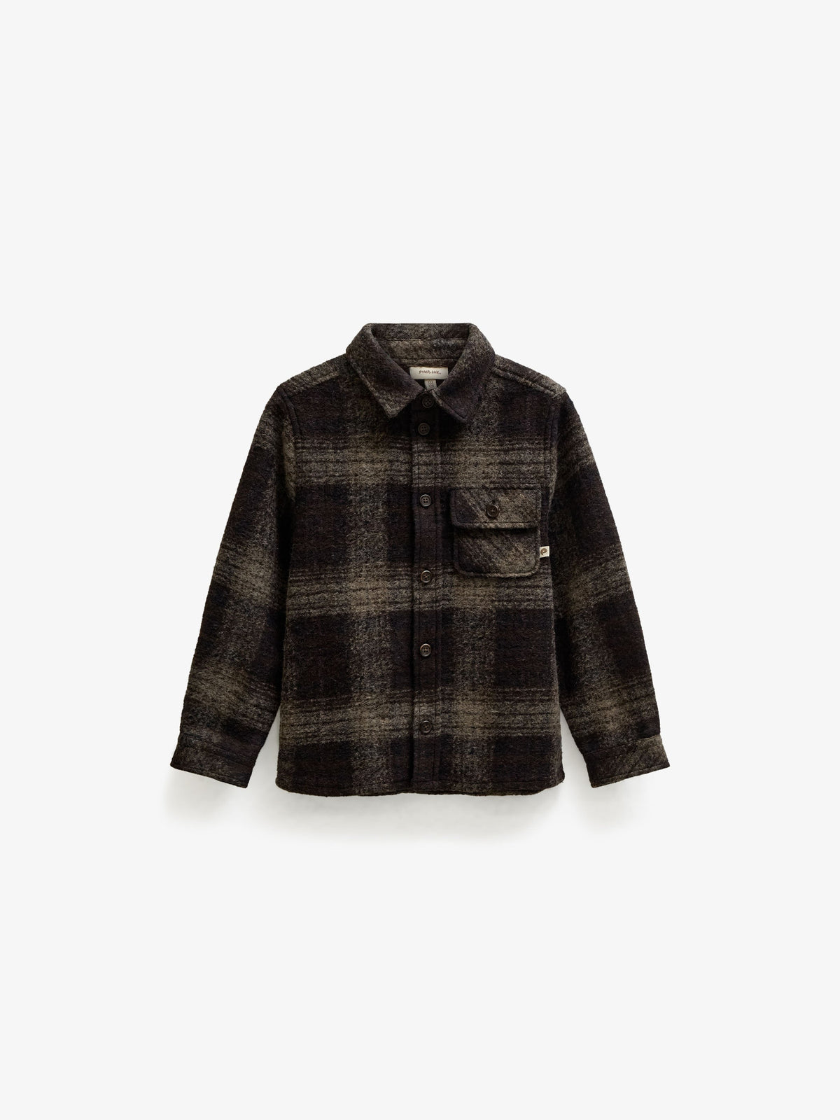Plaid Wool-Blend Overshirt - Kids - Brown Check | 101525 Daxton