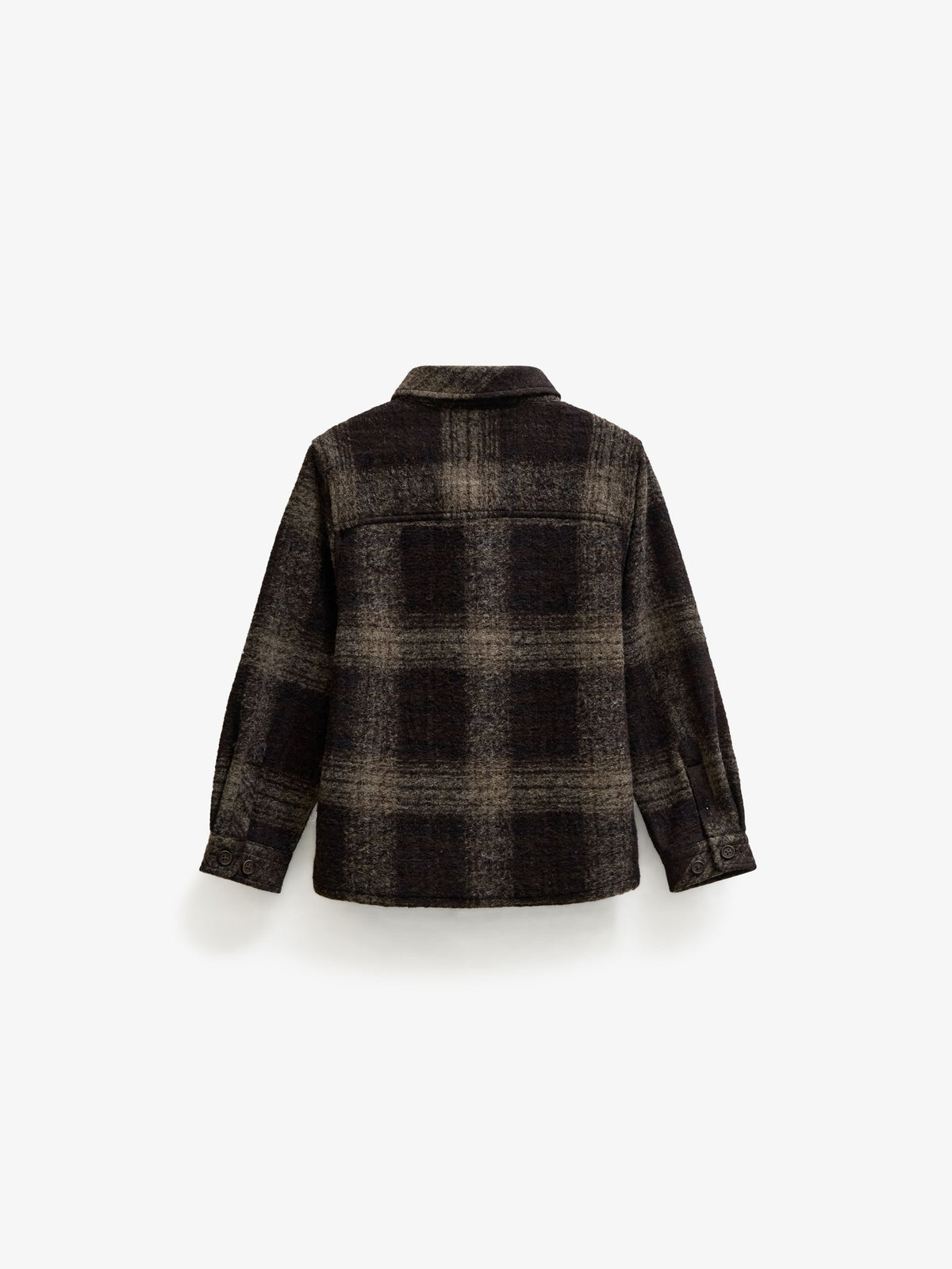 Plaid Wool-Blend Overshirt - Kids - Brown Check | 101525 Daxton
