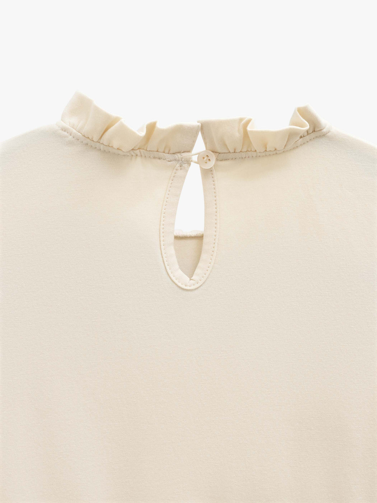 Solid Peplum Jersey Blouse - Tween - Offwhite | 101546 Heidi