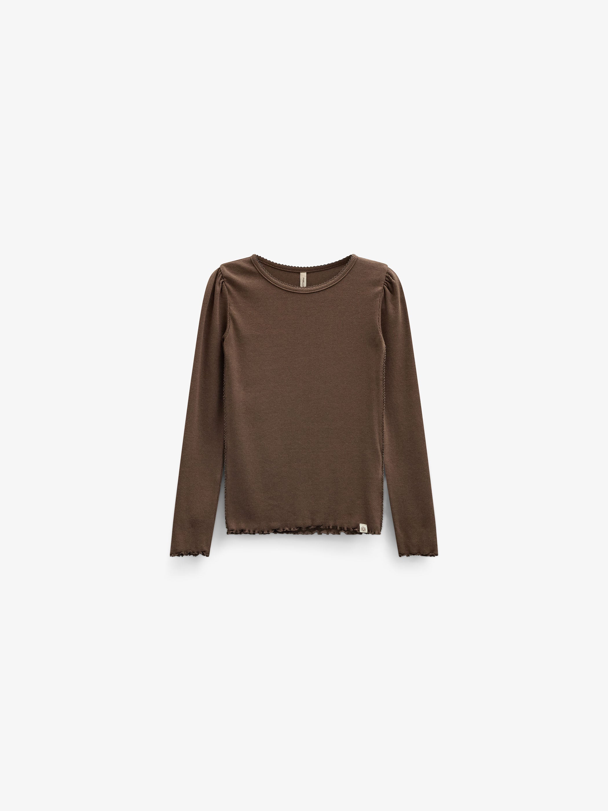 Ribbed Modal-Blend Long-Sleeve T-Shirt - Tween - Brown | 101558 Lottie