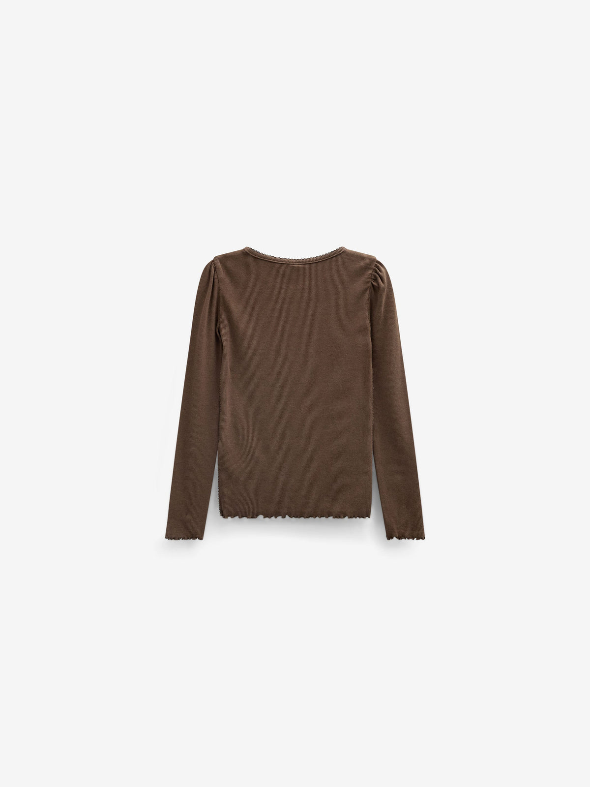 Ribbed Modal-Blend Long-Sleeve T-Shirt - Tween - Brown | 101558 Lottie