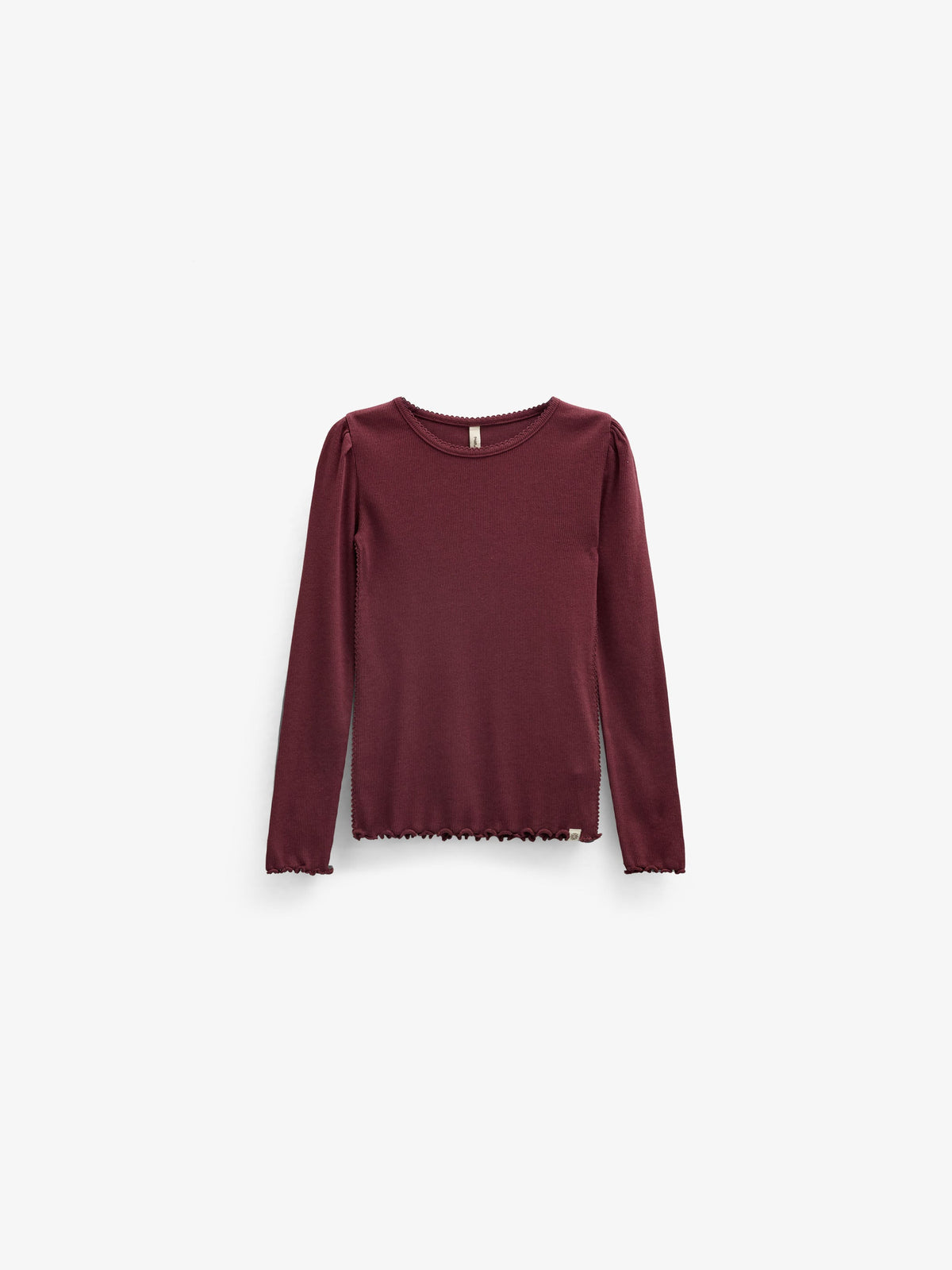 Ribbed Modal-Blend Long-Sleeve T-Shirt - Tween - Bordeaux | 101562 Lottie