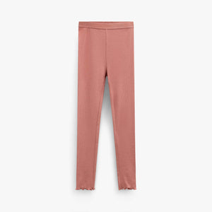 Ribbed Modal-Blend Leggings - Tween - Dusty Rose | 101568 Lottie