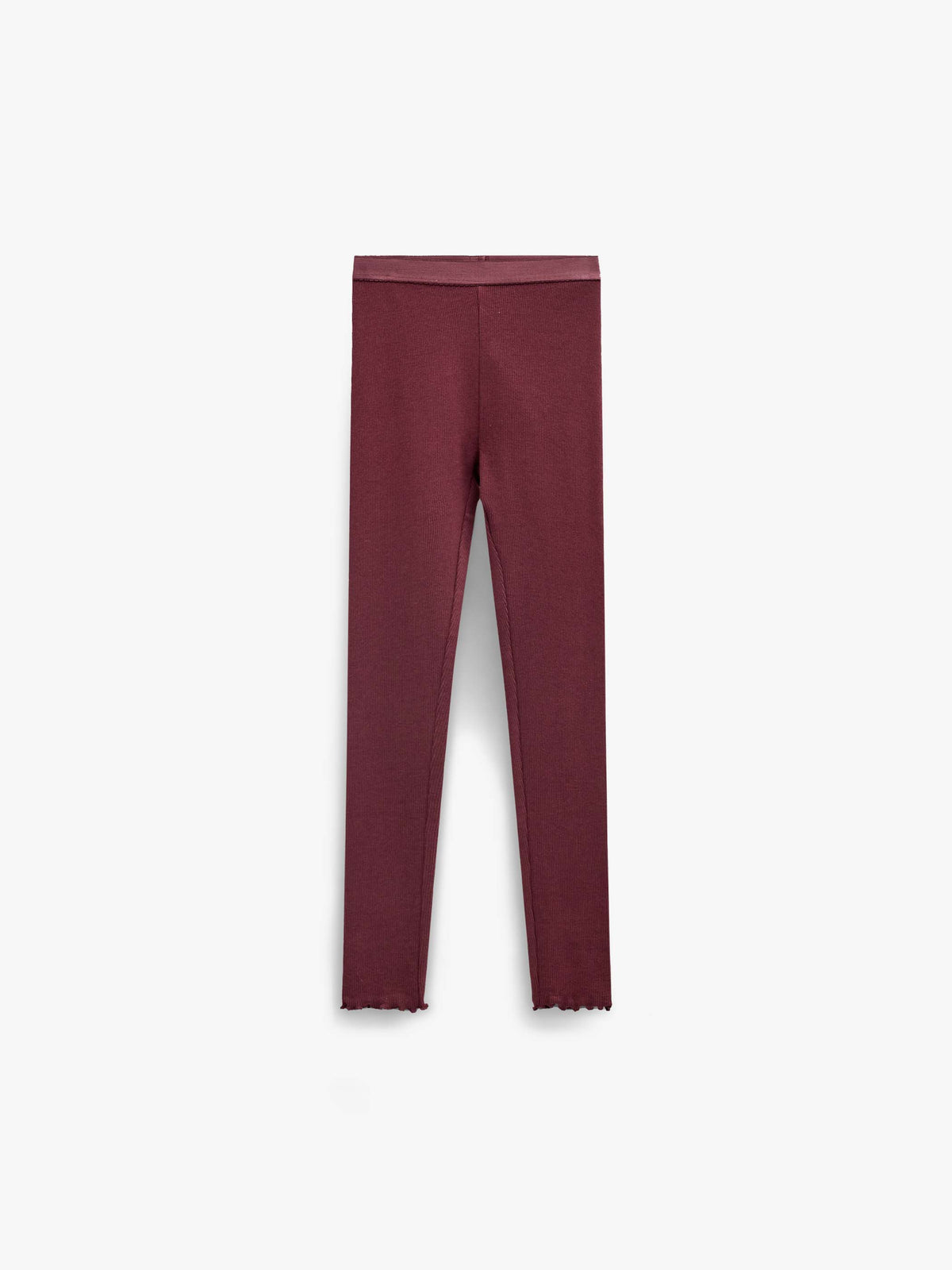 Ribbed Modal-Blend Leggings - Kids - Bordeaux | 101569 Lottie