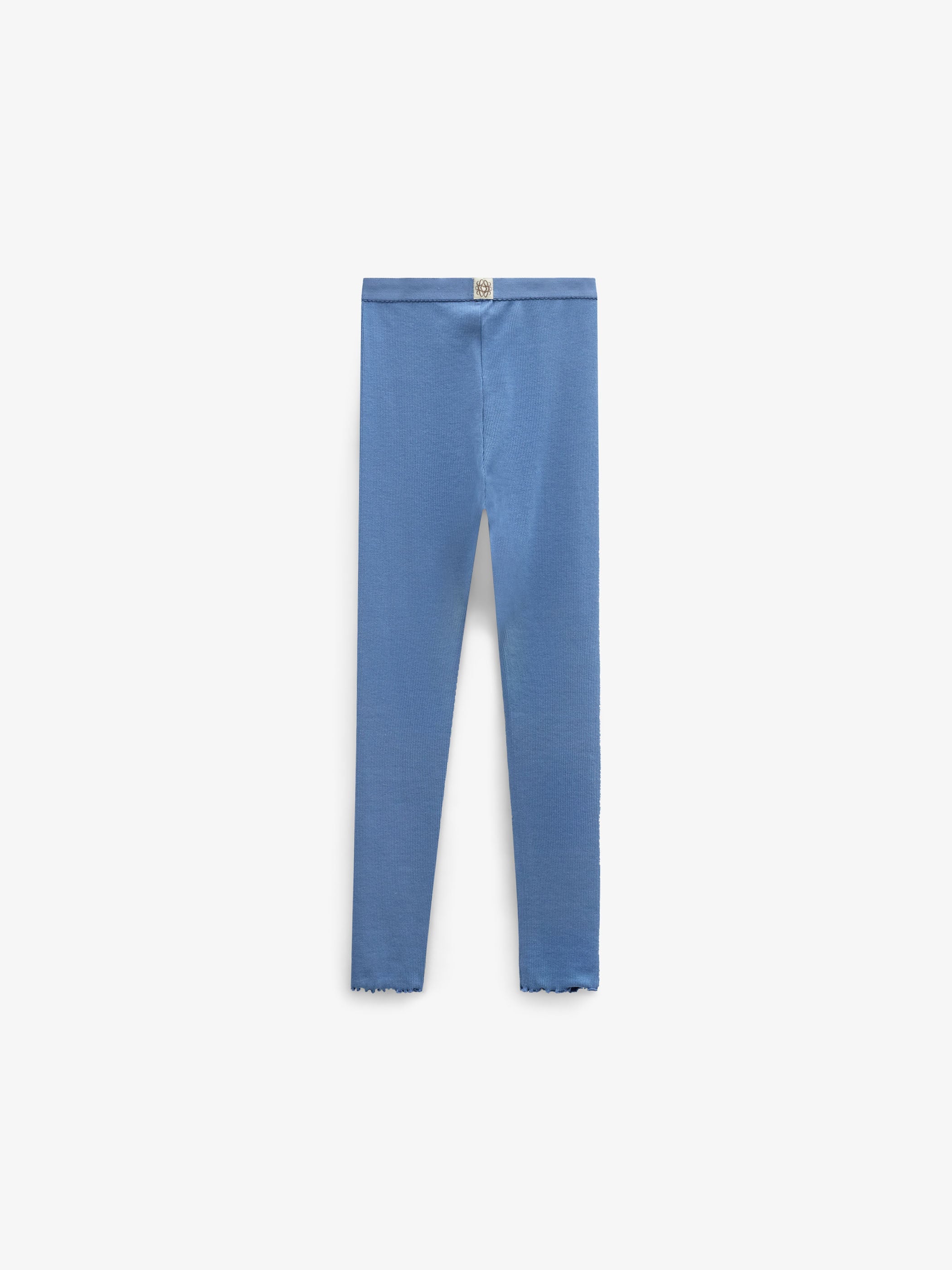 Ribbed Modal-Blend Leggings - Kids - Dusty Blue | 101571 Lottie