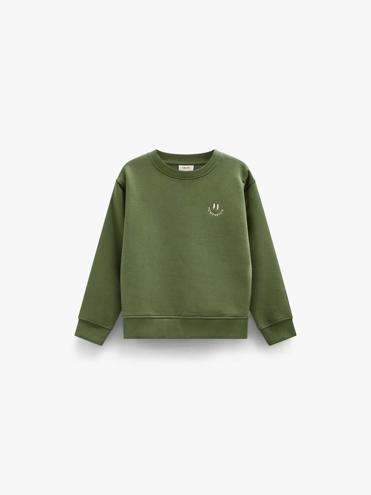 Smiley Crew Neck Sweatshirt - Tween - Moss Green | 101576 Andrew