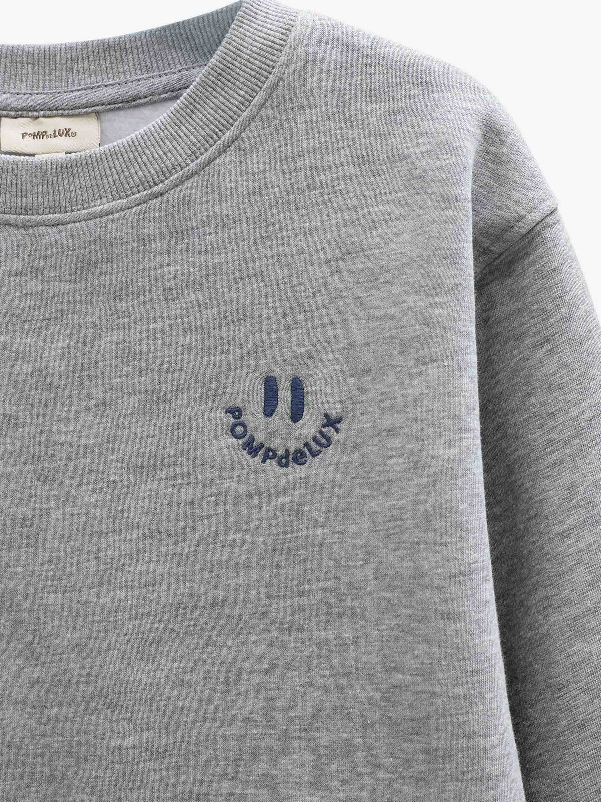 Smiley Crew Neck Sweatshirt - Tween - Grey Melange | 101578 Andrew