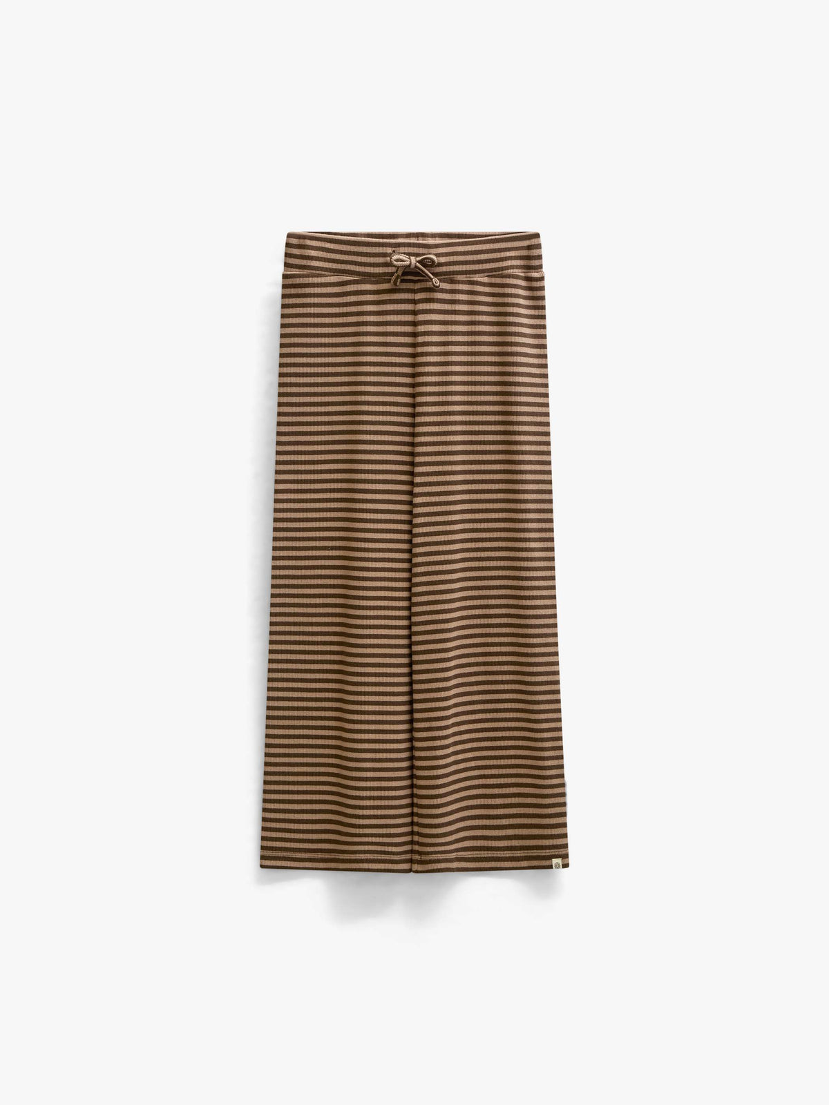 Striped Wide-Leg Rib Trousers - Tween - Brown/Light Brown | 101606 Gloria
