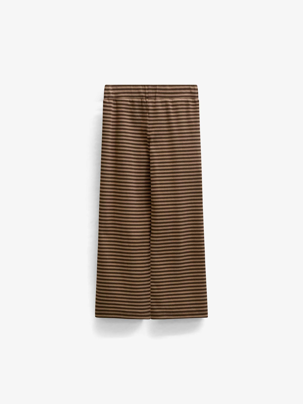 Striped Wide-Leg Rib Trousers - Tween - Brown/Light Brown | 101606 Gloria