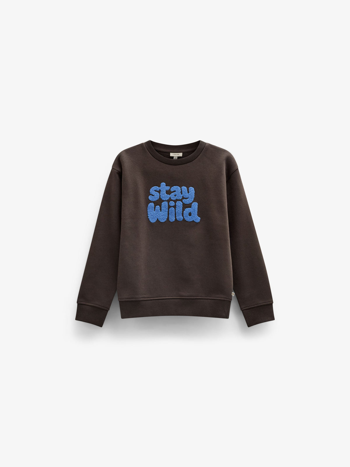 Front Print Crew Neck Sweatshirt - Tween - Dark Brown | 101623 Joel