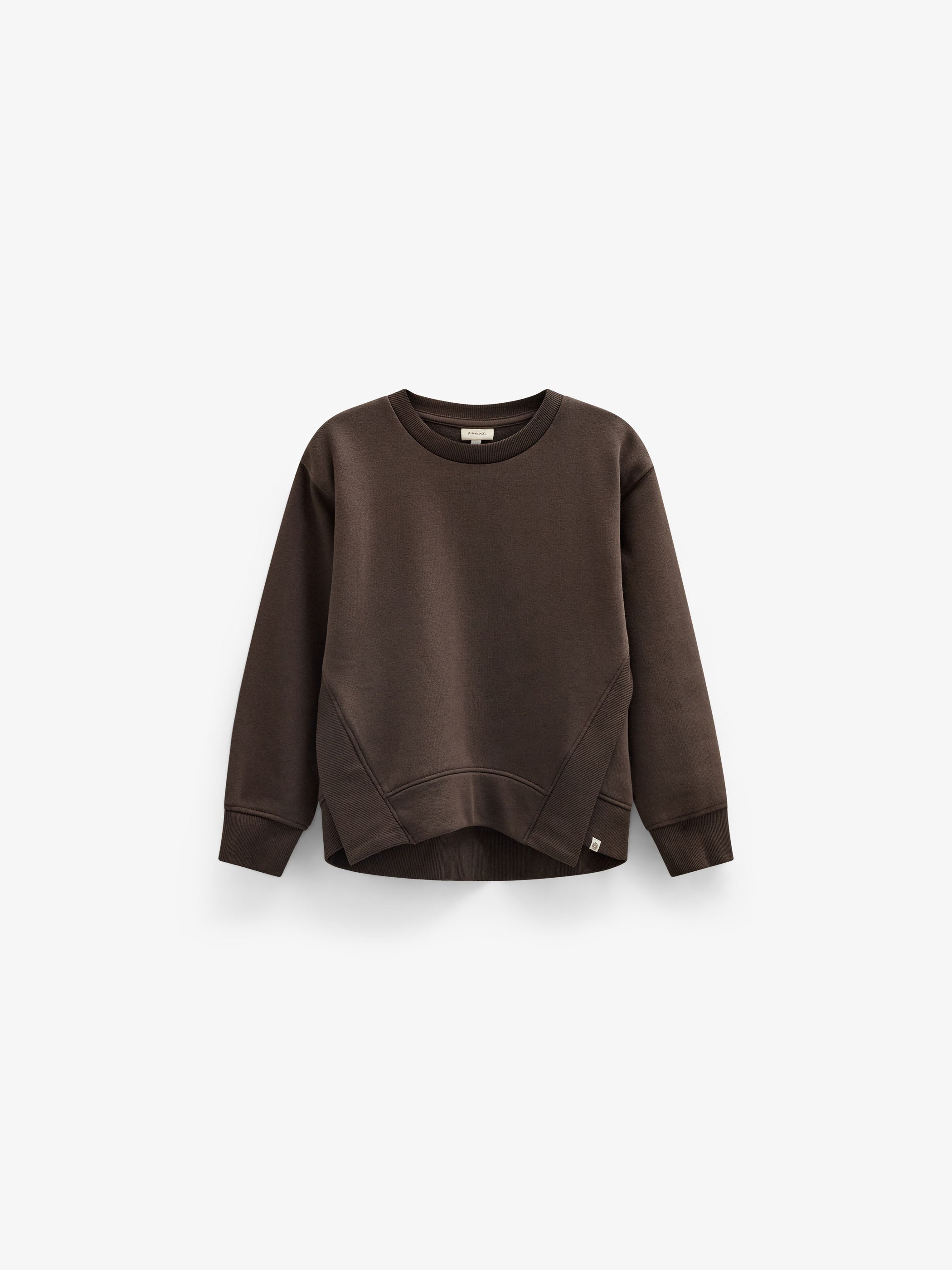 Rib Detail Sweatshirt - Kids - Dark Brown | 101626 Zoe