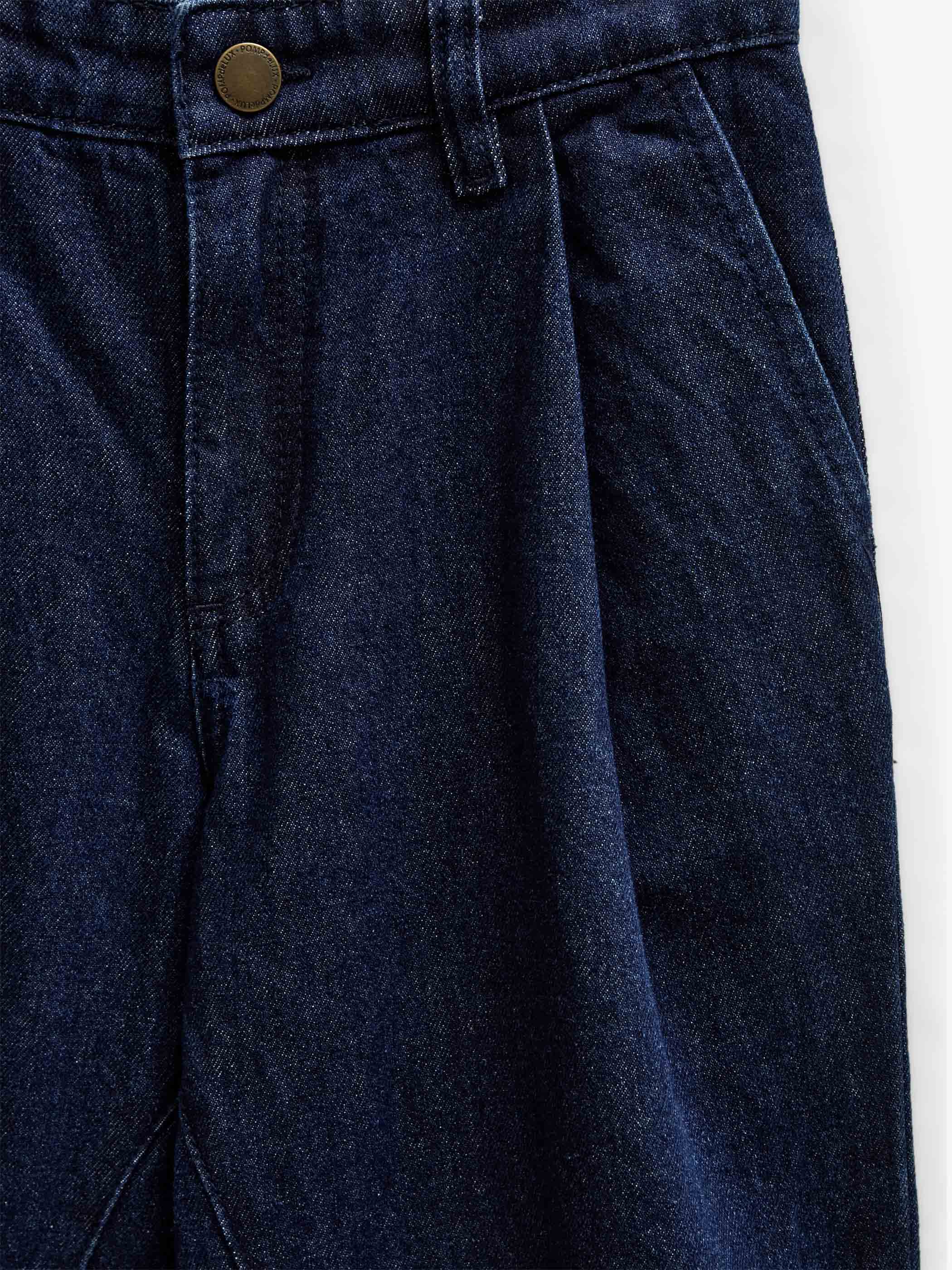Wide-Leg Pleated Jeans - Tween - Dark Blue | 101648 Sadie