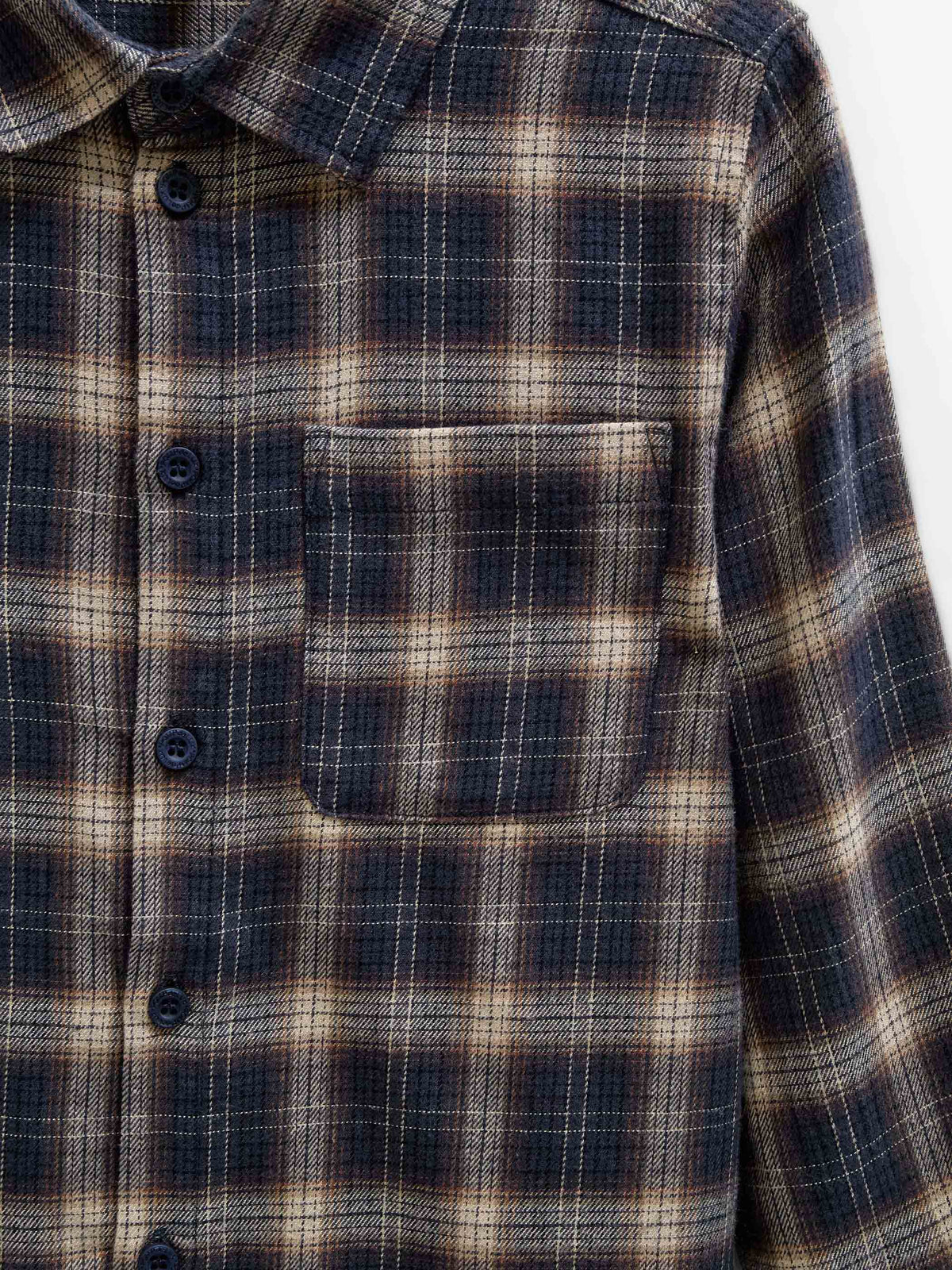 Checked Flannel Shirt - Tween - Navy/Beige | 101650 Edwin