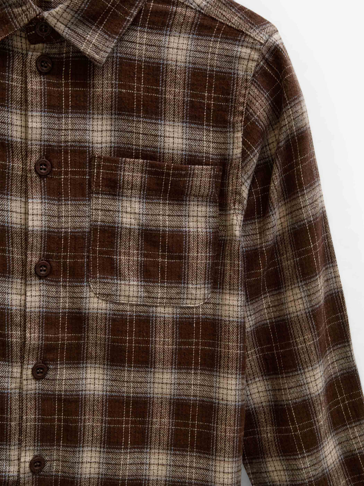Checked Flannel Shirt - Tween - Brown/Navy | 101652 Edwin