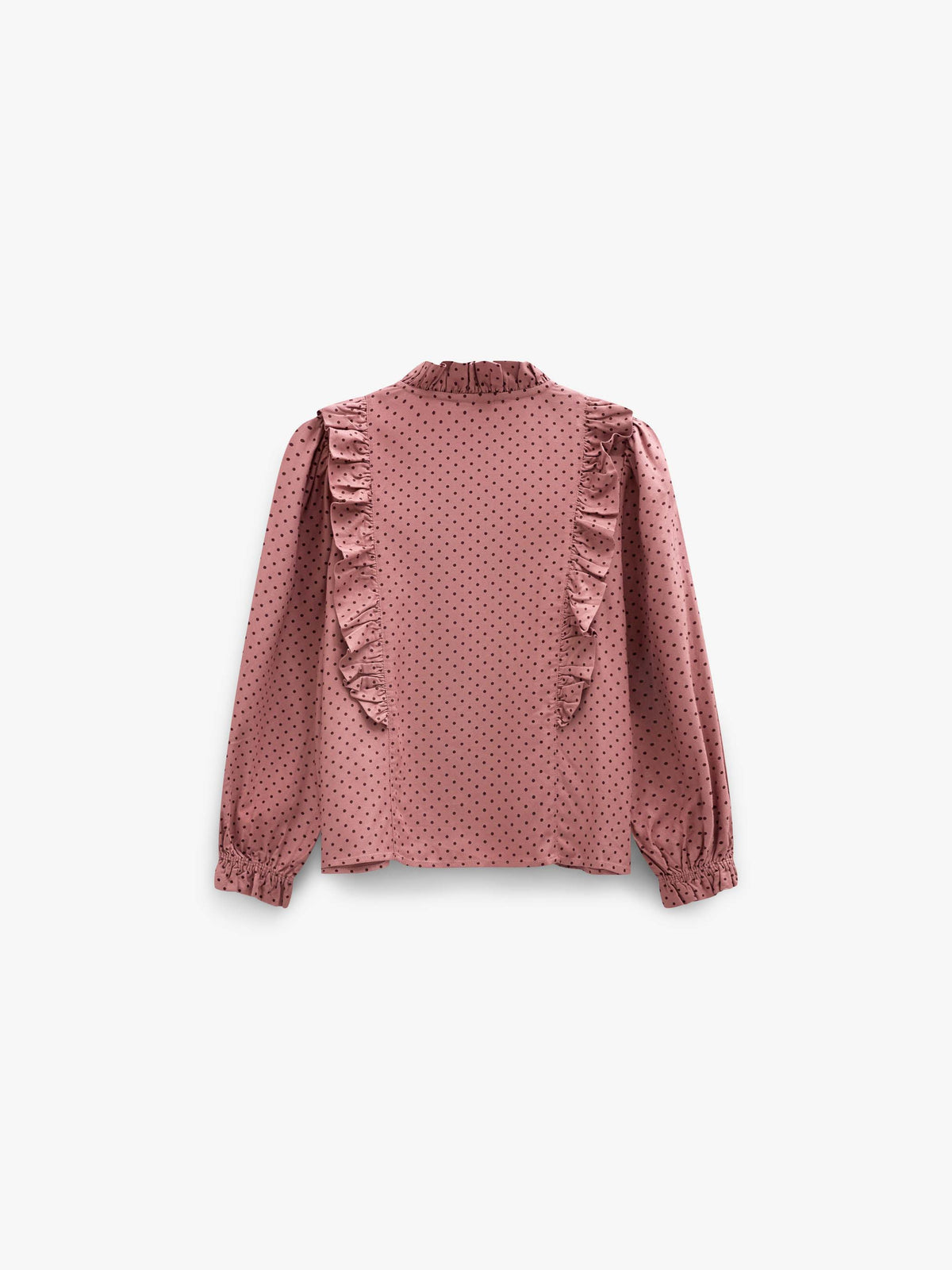 Dotted Viscose Frill Blouse - Tween - Dusty Rose/Bordeaux | 101661 Feline