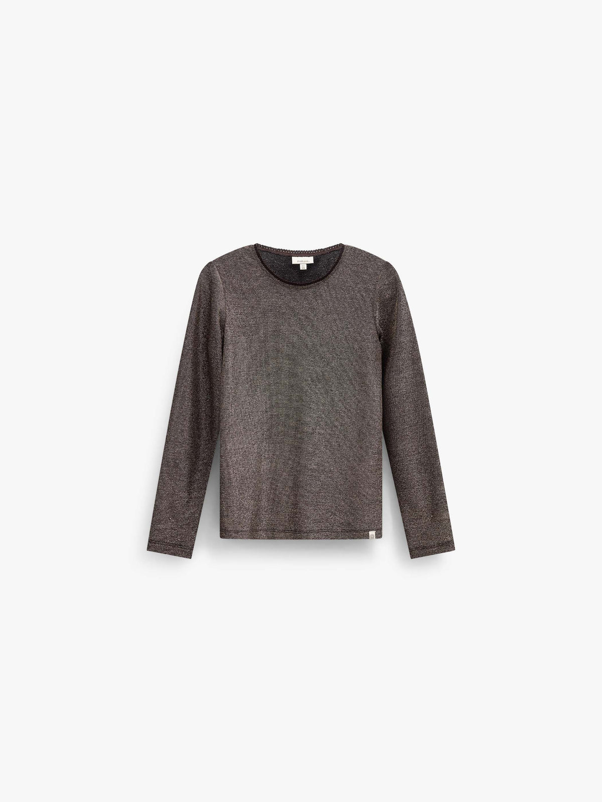 Long-Sleeve Lurex T-Shirt - Kids - Dark Brown | 101663 Helen