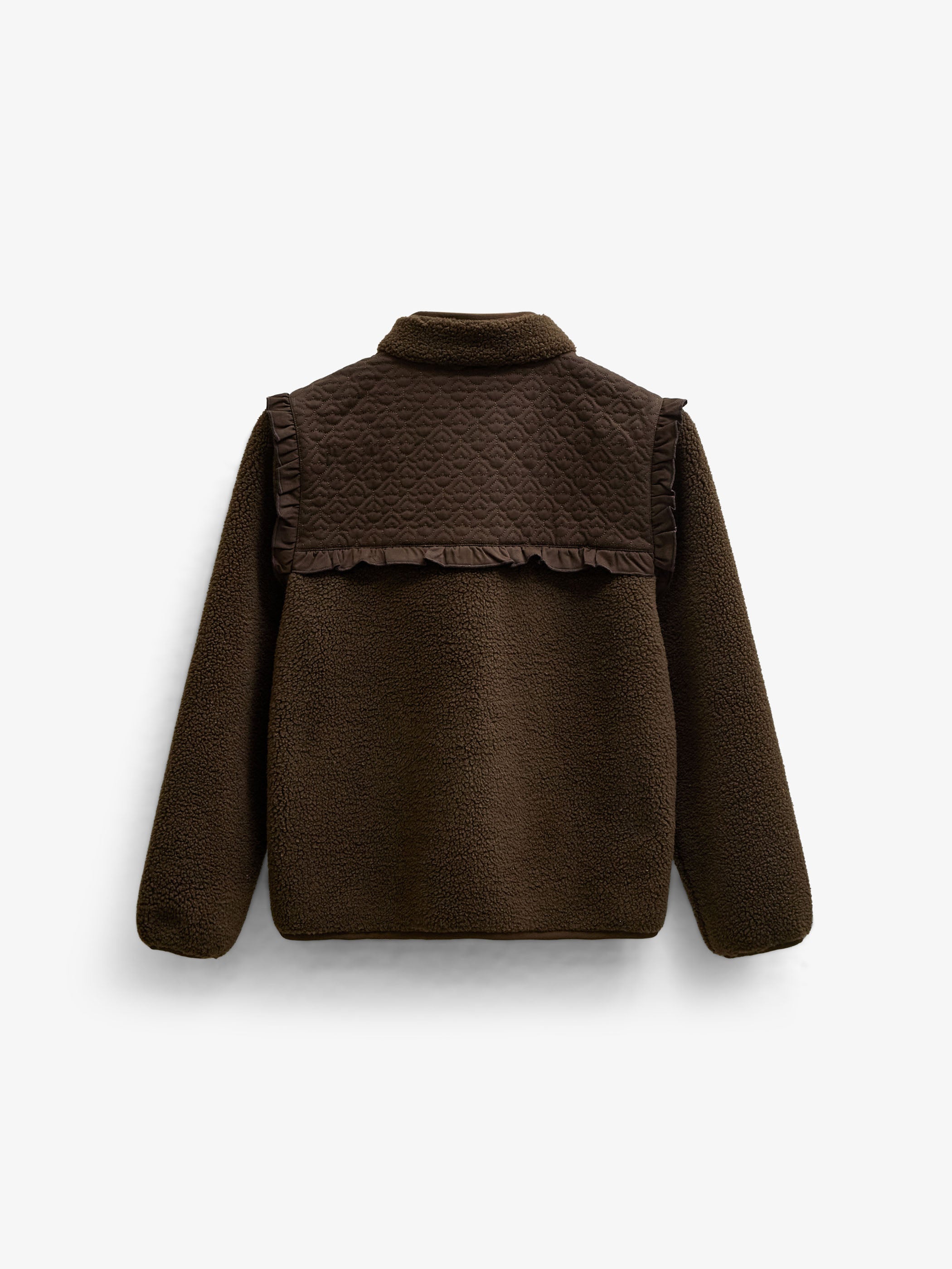 Quilted Yoke Teddy Jacket - Kids - Dark Brown | 101683 Hailey