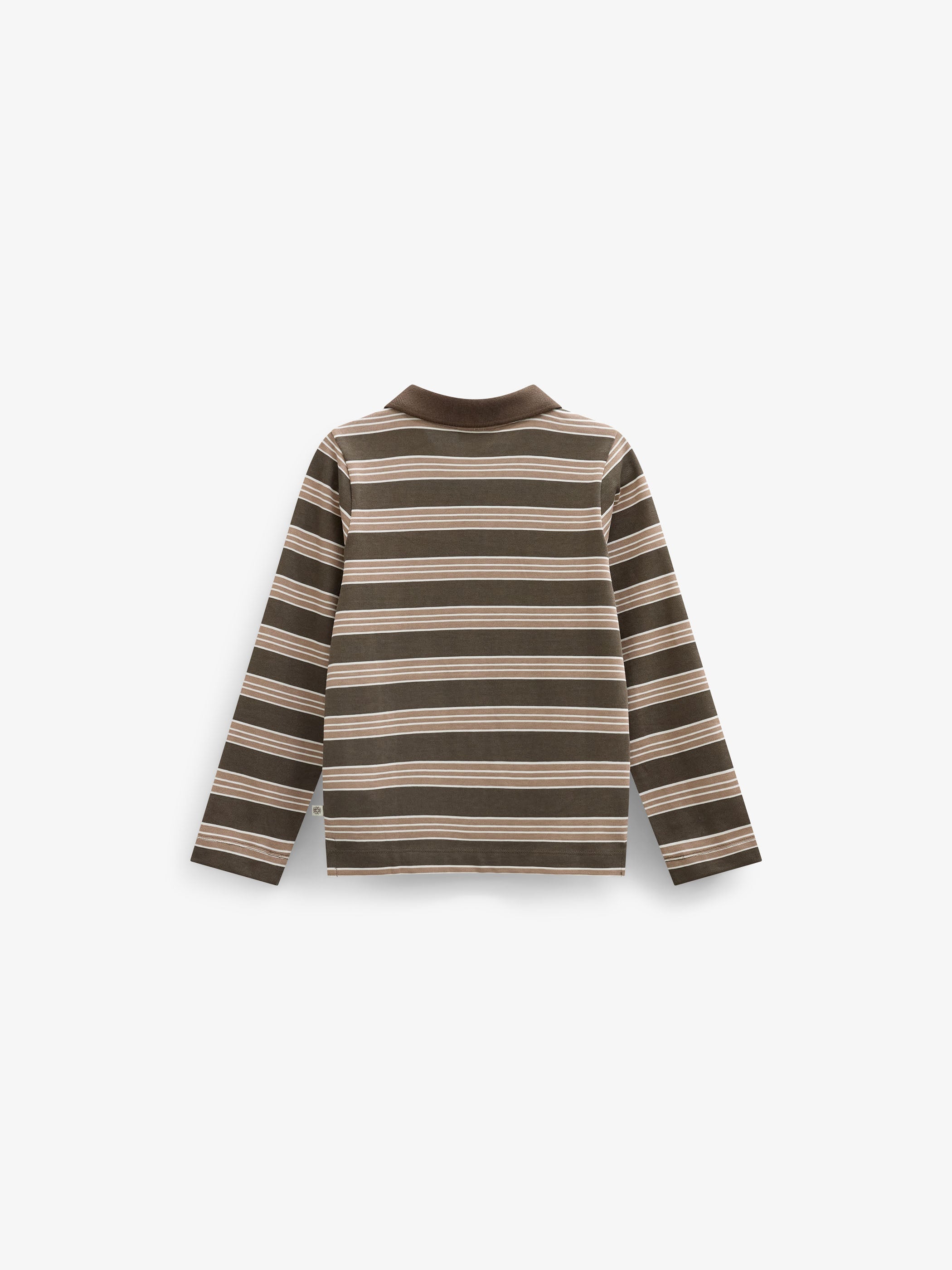 Striped Long-Sleeve Jersey Polo - Tween - Brown | 101696 Hope
