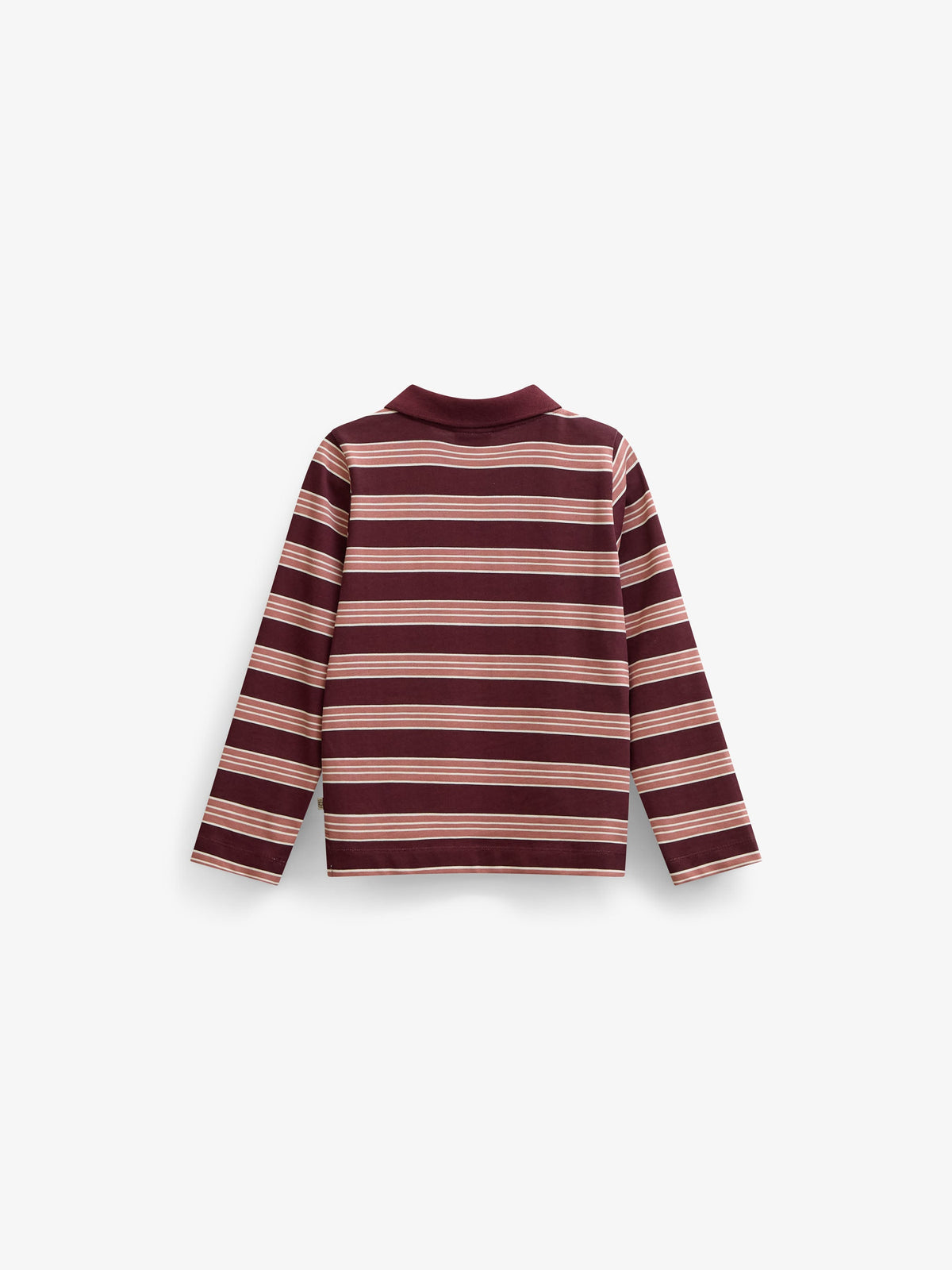 Striped Long-Sleeve Jersey Polo - Tween - Bordeaux | 101698 Hope