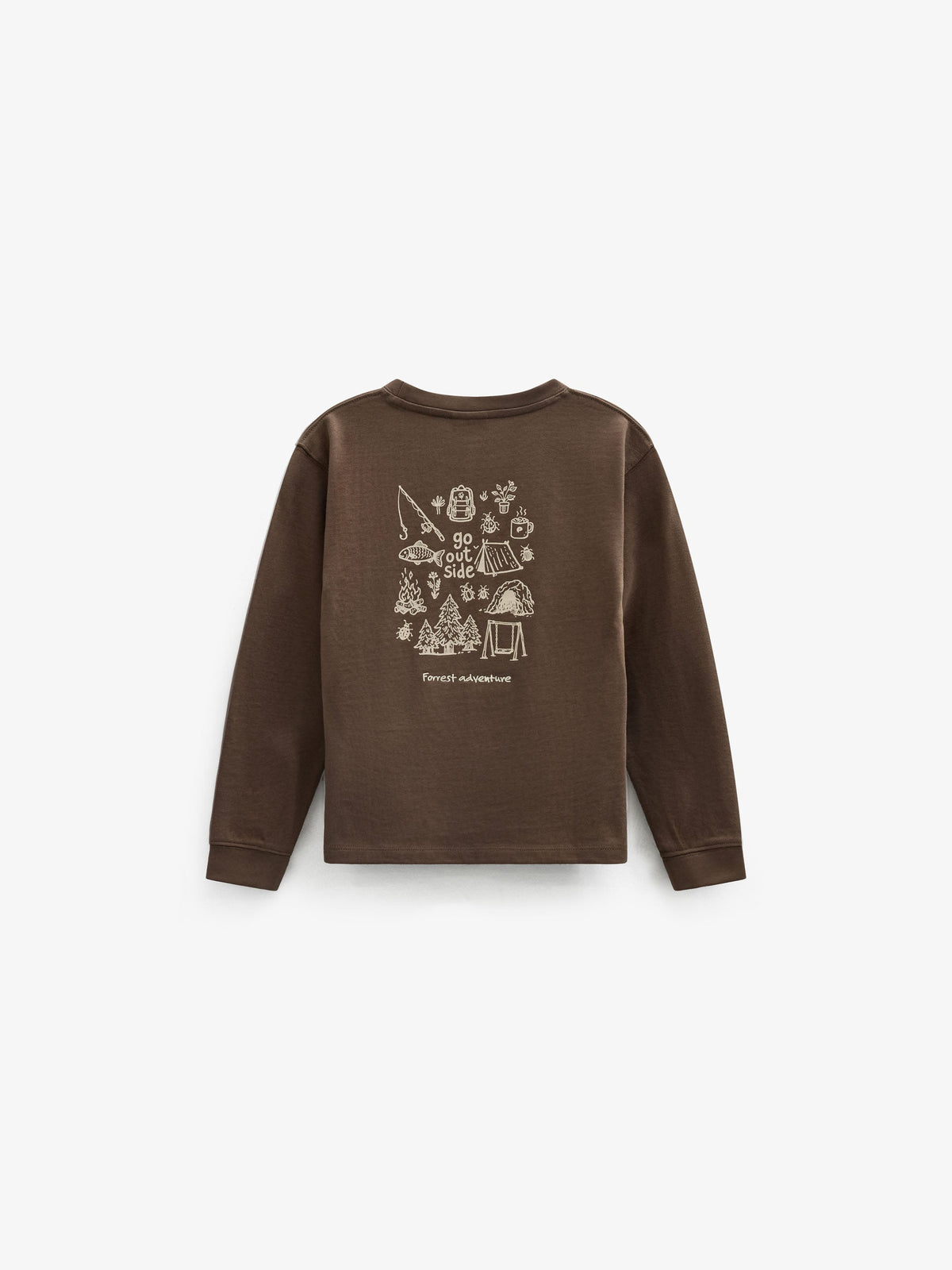 Long-Sleeve T-Shirt with Back Print - Tween - Brown | 101710 Weston