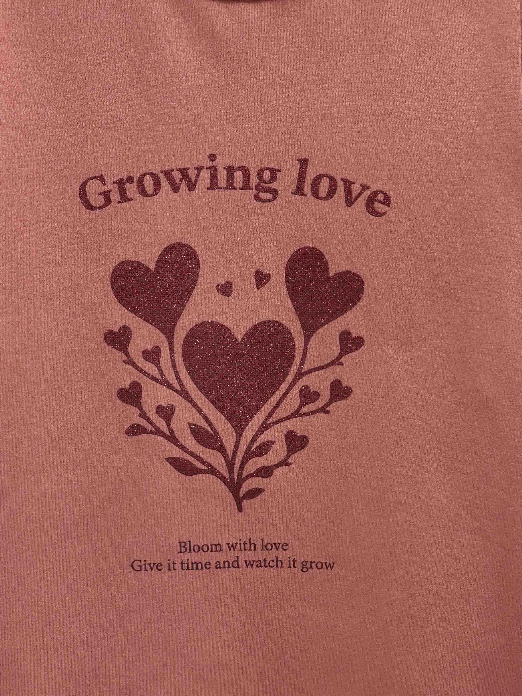 Long-Sleeve T-Shirt with Front Print - Tween - Dusty Rose | 101714 Piper
