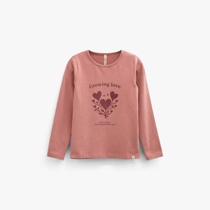 Long-Sleeve T-Shirt with Front Print - Tween - Dusty Rose | 101714 Piper