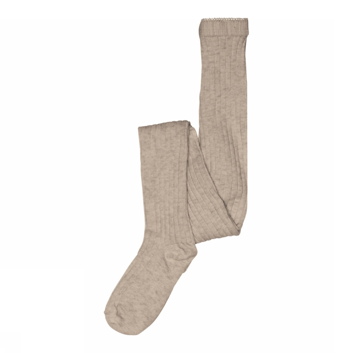 MP Cotton Rib Tights - Kids - Light Brown Melange | 101395 MP Cotton Rib tights