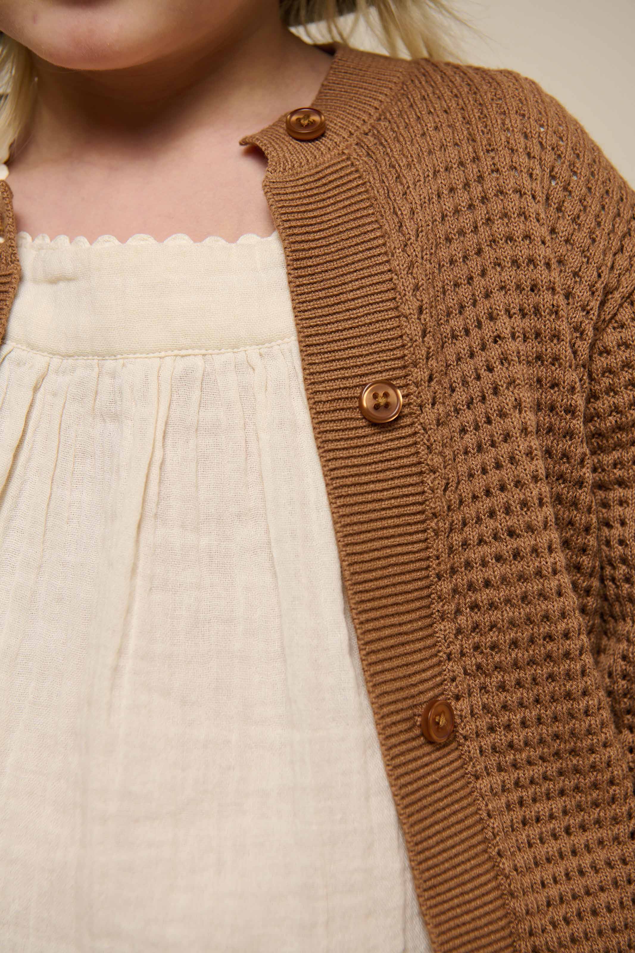 Cotton Knit Cardigan - Kids - Coconut | 101271 Katie