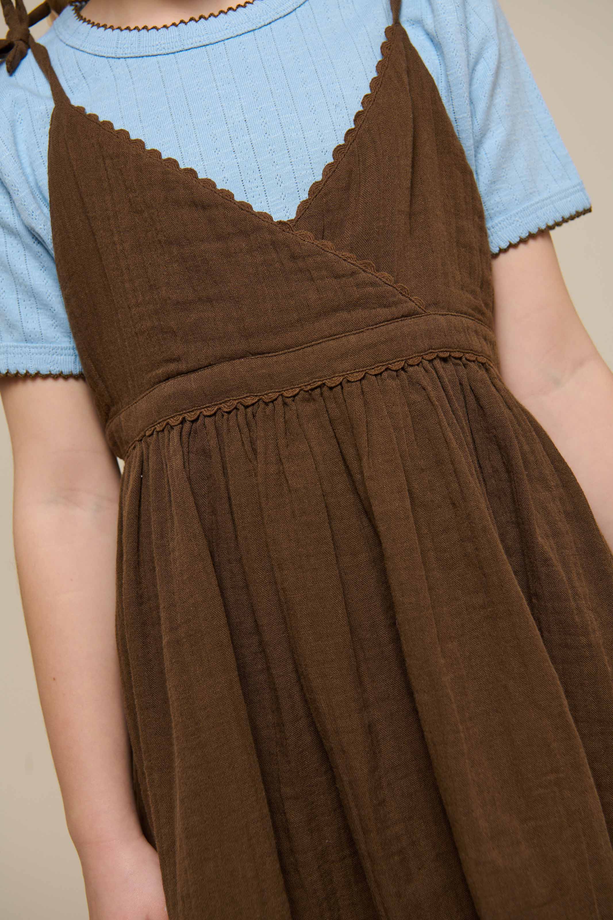 Gauze Strap Dress - Tween - Dark Brown | 100910 Jasmine