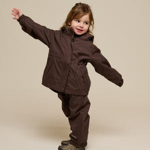 Shell Jacket with Drawstring - Kids - Chocolate | 100497 Lucy