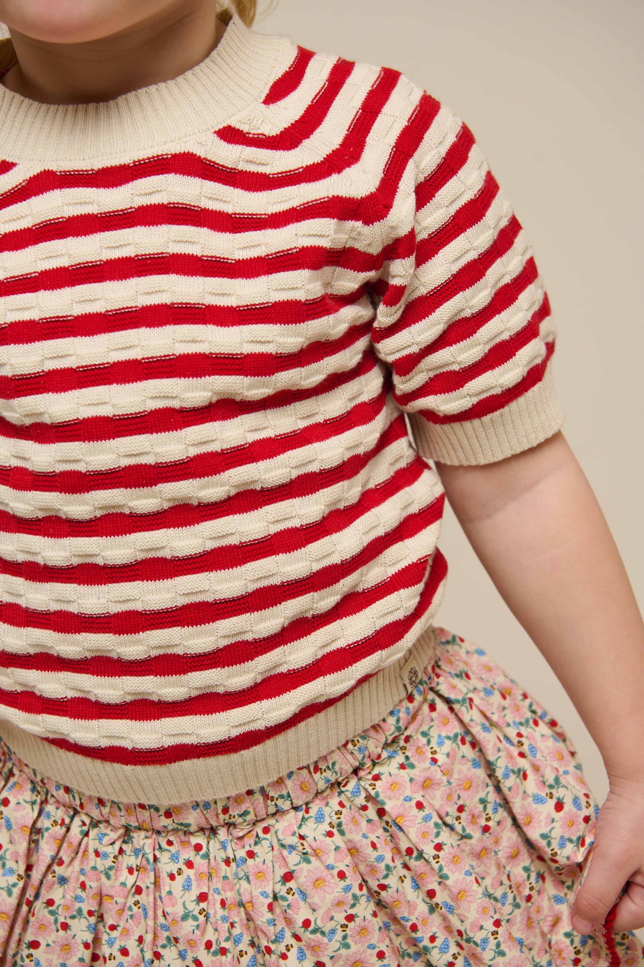 Flower Printed Poplin Frill Skirt - Kids - Rose | 100952 Poppy