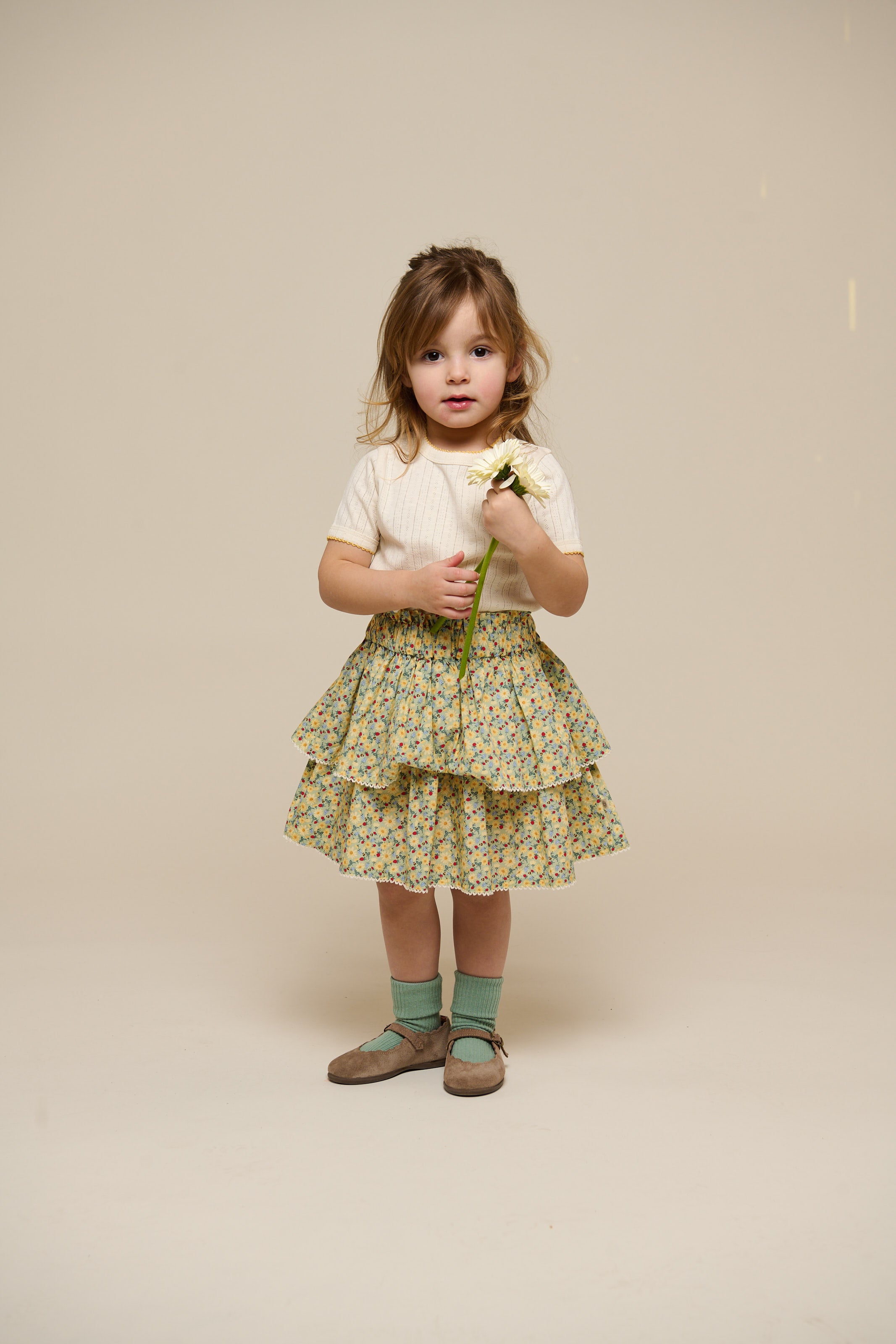 Pointelle t-shirt with contrast picot - Kids - Off White | 101289 Drew