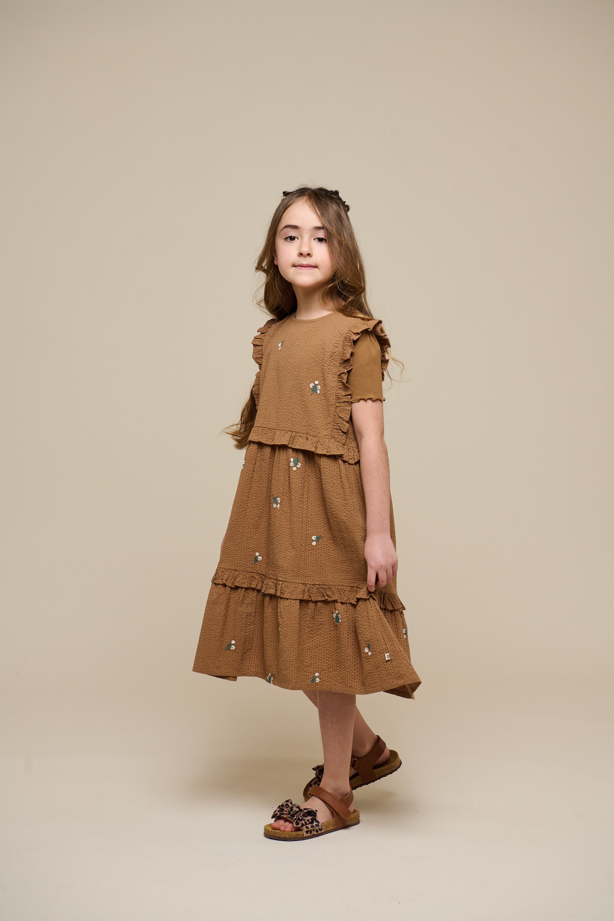 Embroidered Seersucker Dress - Tween - Coconut | 100979 Nora