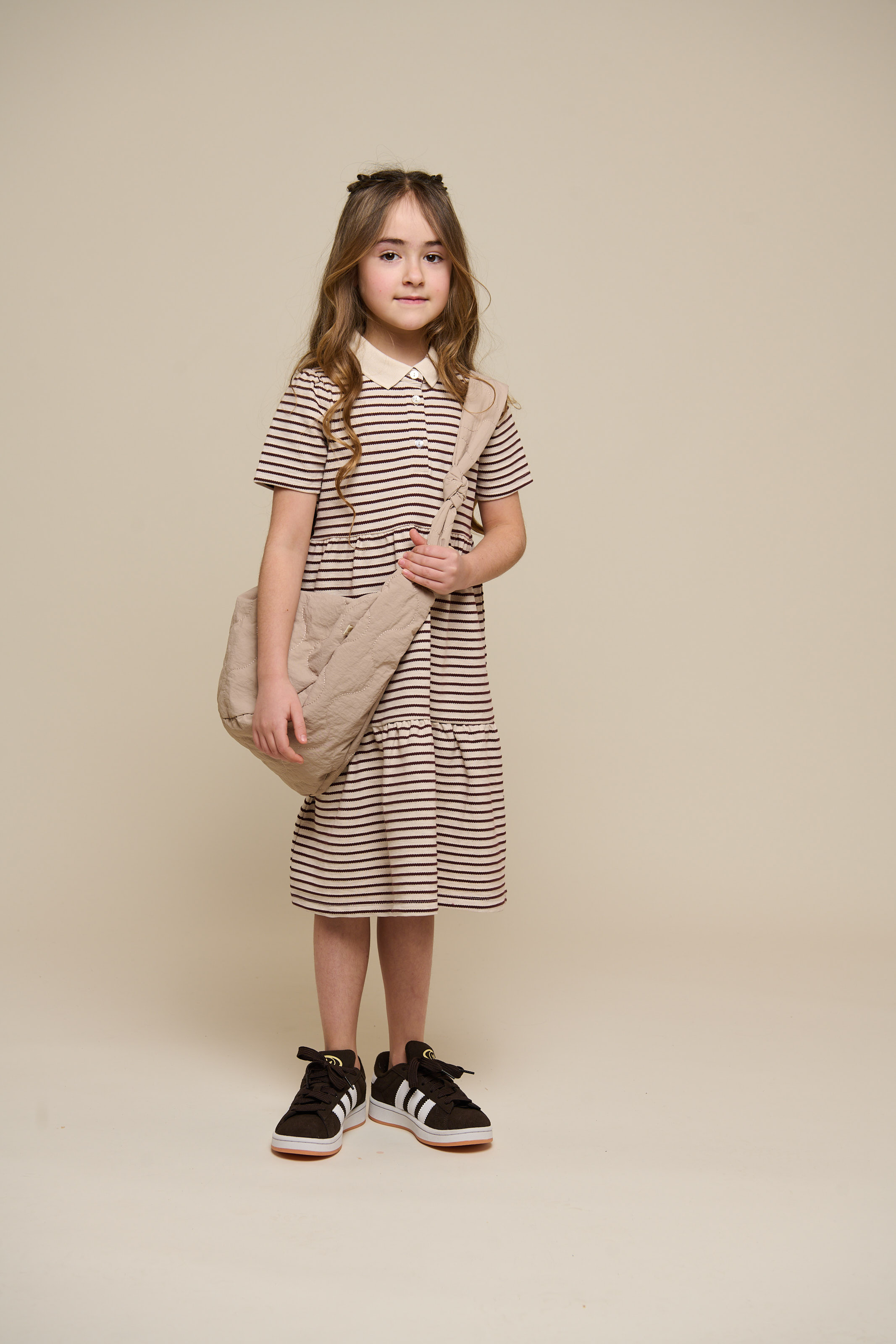 Striped Jersey Dress - Tween - Brown | 101011 Emmie