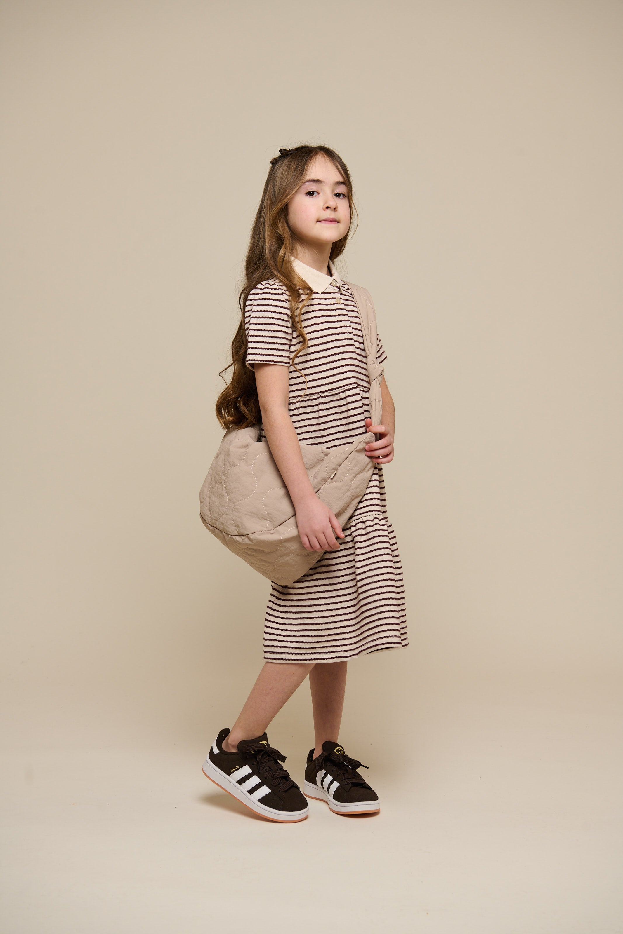 Striped Jersey Dress - Tween - Brown | 101011 Emmie
