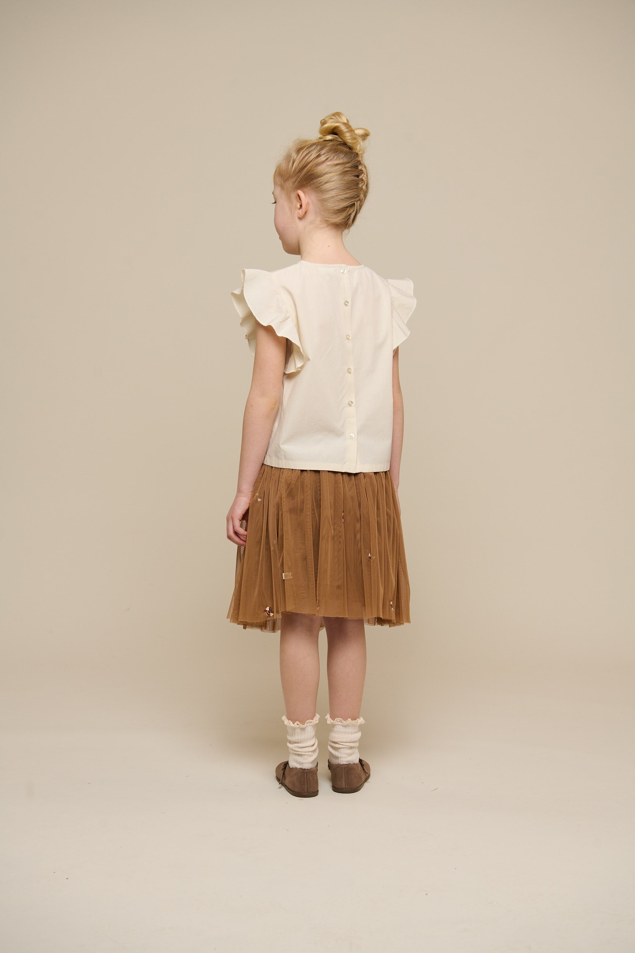 Poplin Blouse with Embroidery - Tween - Offwhite | 101074 Barbara