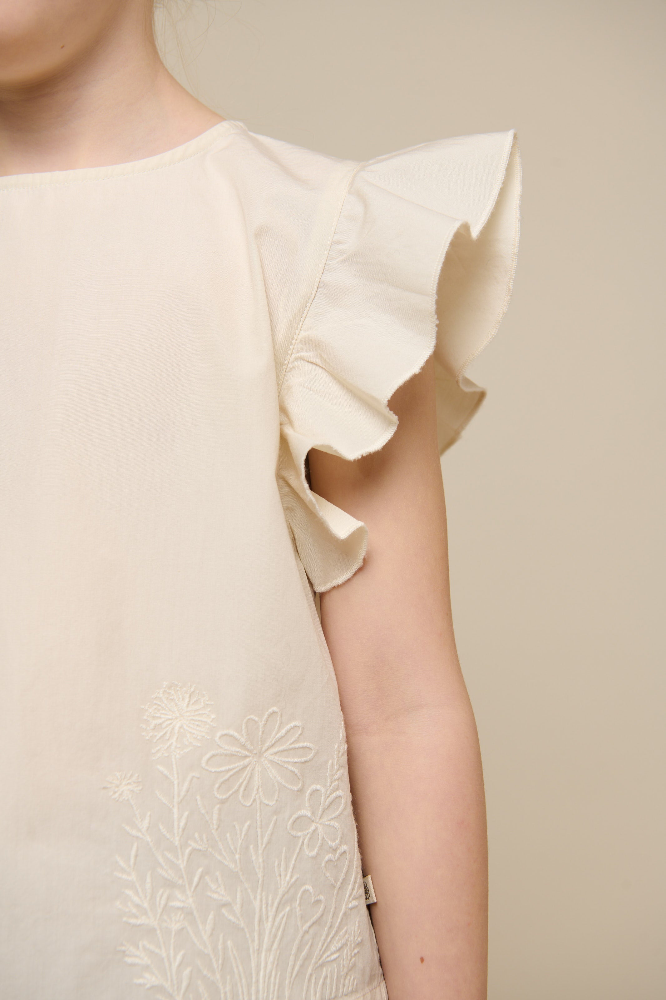 Poplin Blouse with Embroidery - Tween - Offwhite | 101074 Barbara