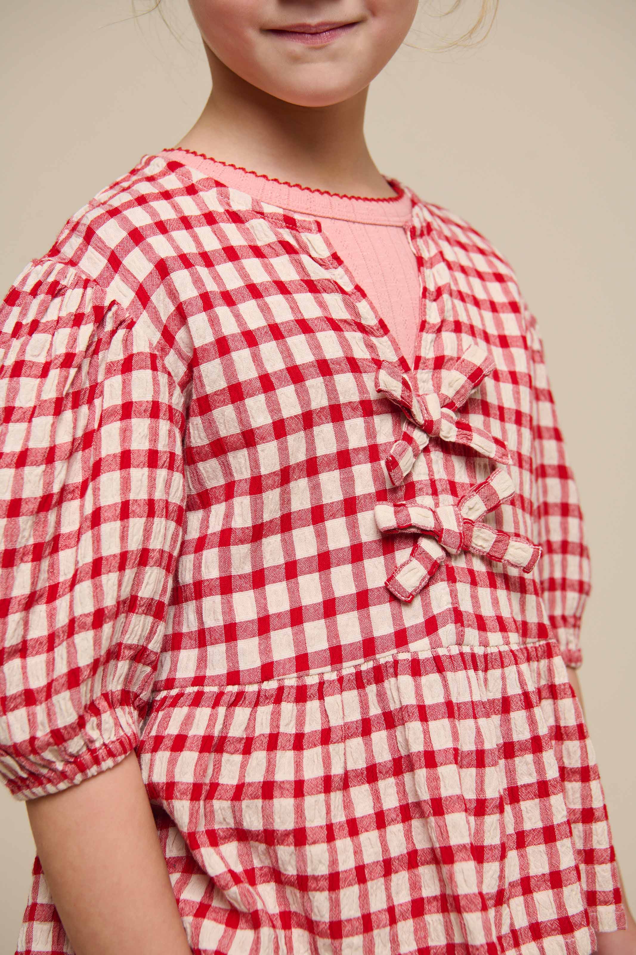 Checked Cotton Blouse - Tween - Cherry Red | 100909 Bonnie