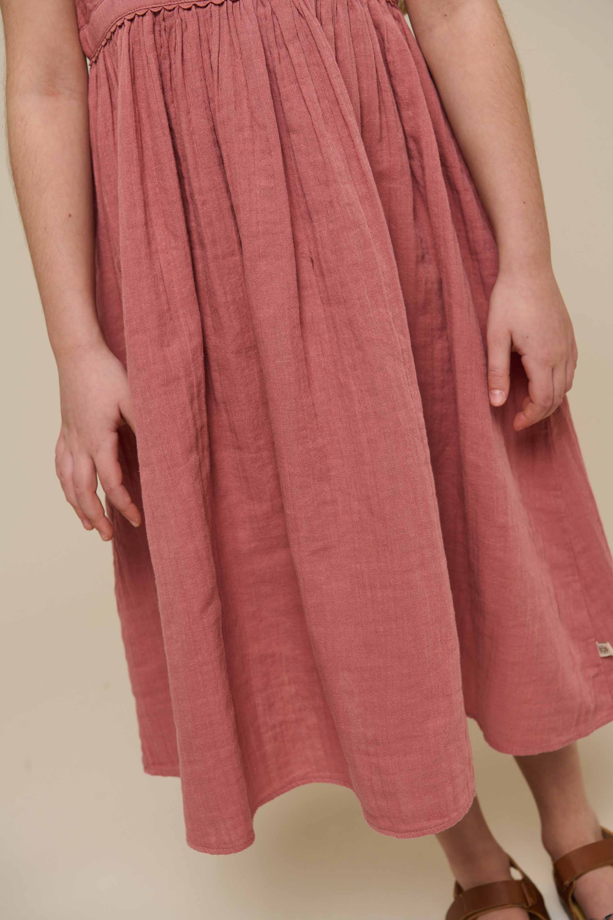 Gauze Strap Dress - Tween - Old Rose | 100912 Jasmine