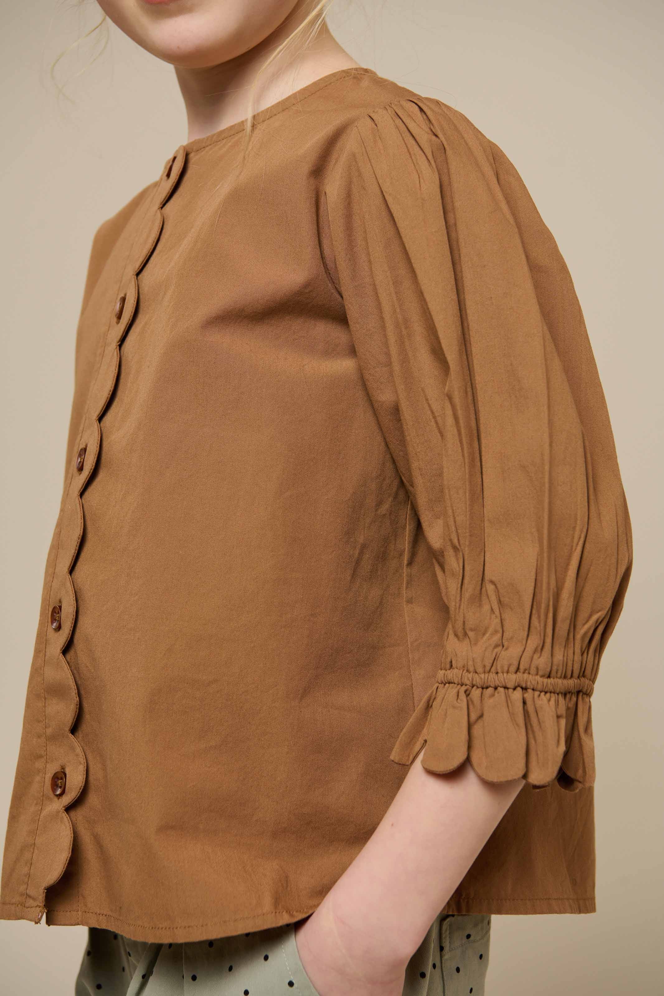 Poplin Blouse with Scallop Edge - Tween - Coconut | 101077 Joy