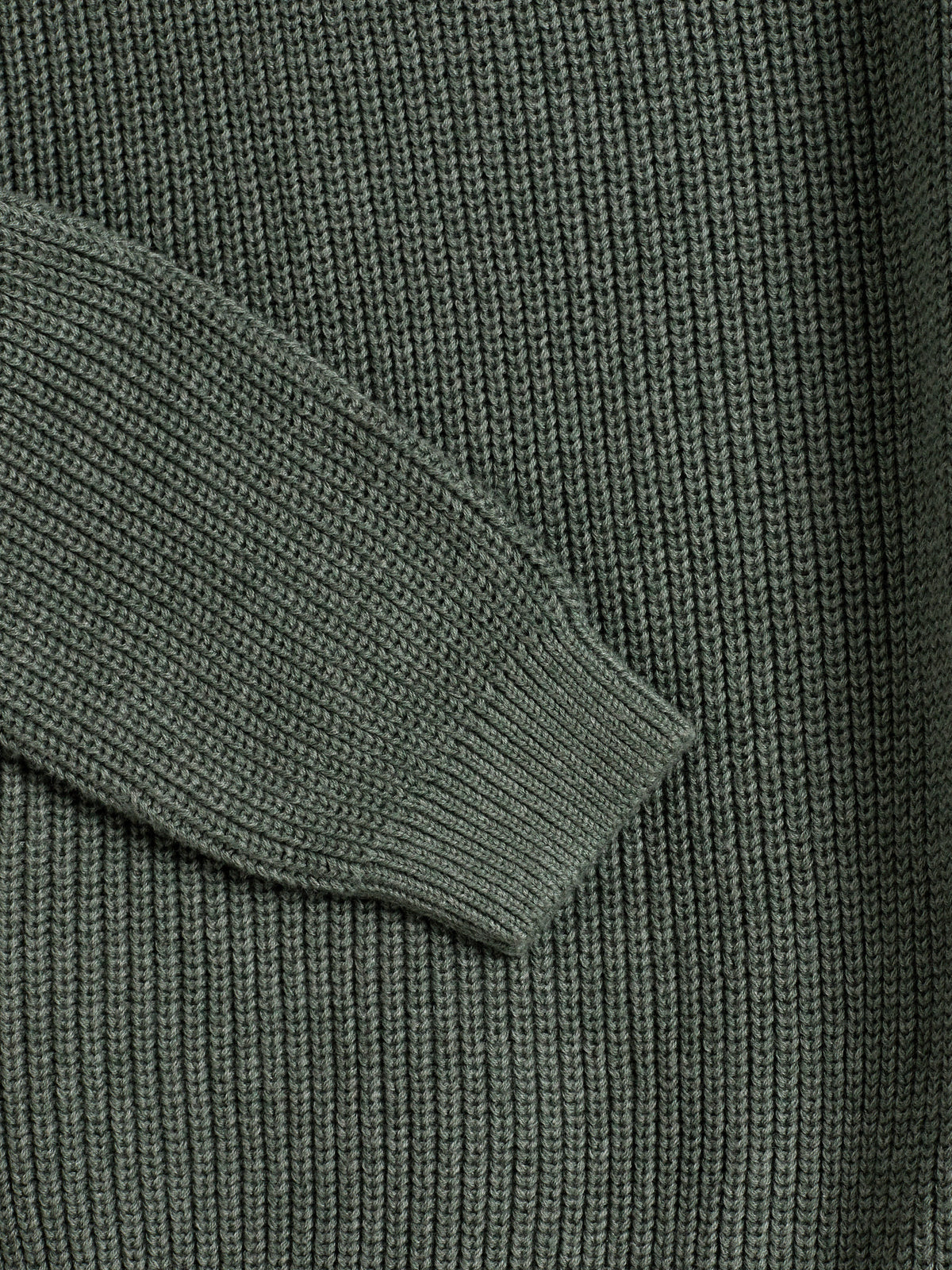 Cotton Knit Sweater - Tween - Green Melange