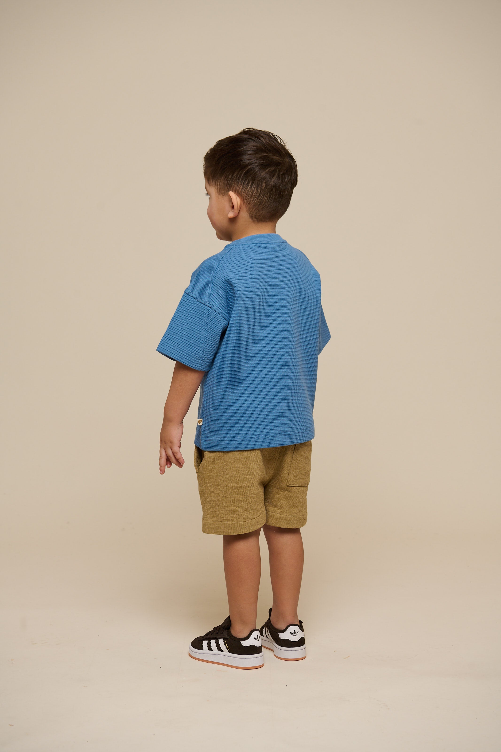 Waffle T-shirt - Kids - Dusty Blue | 101150 Evan