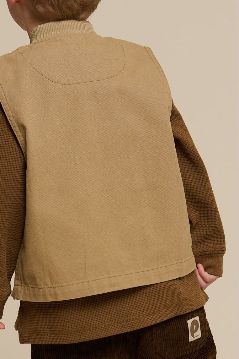 Canvas Cargo Gilet - Kids - Khaki | 101128 Isack